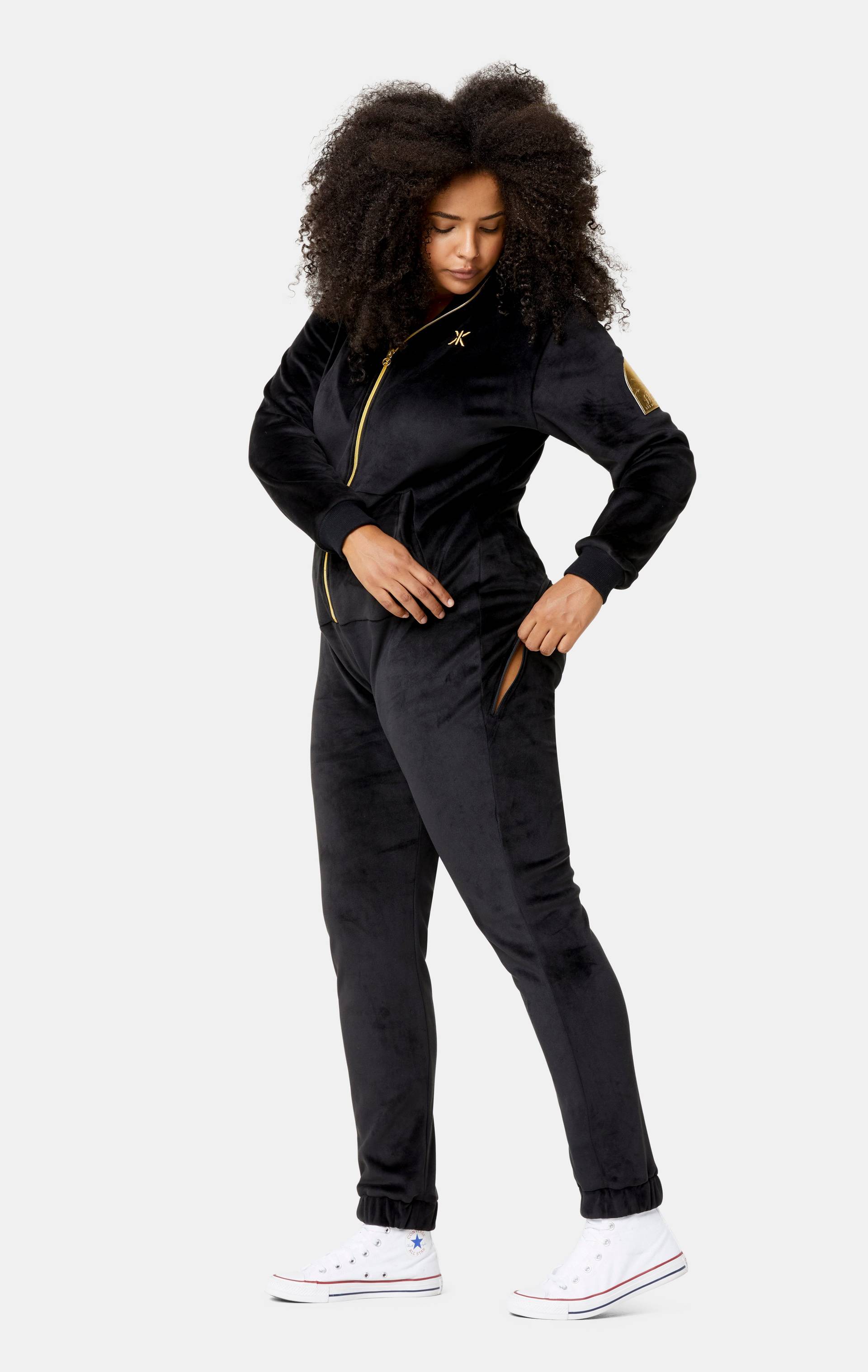 Onepiece Alps Soft Velvet Fitted Jumpsuit Black - 10