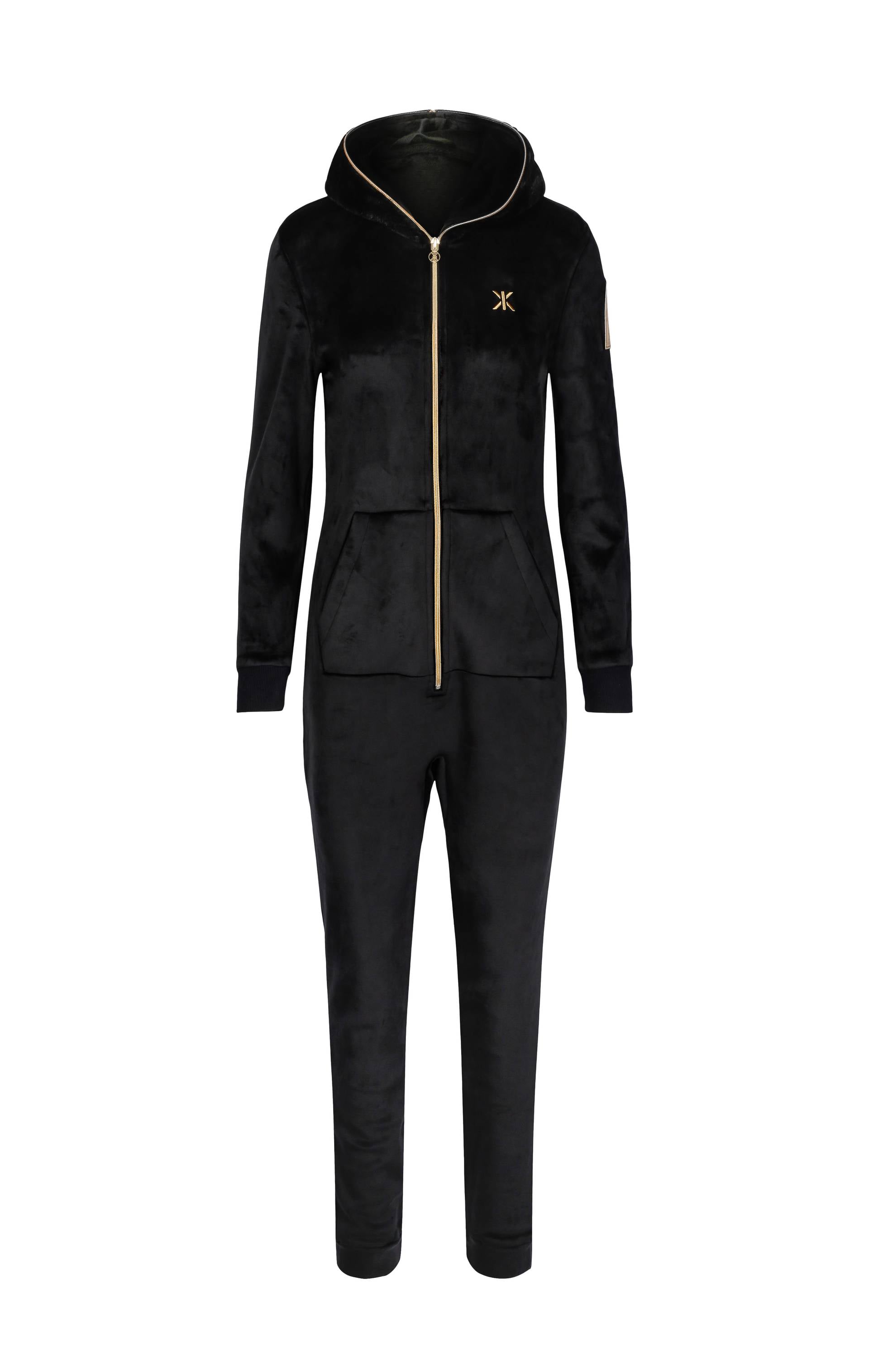 Onepiece Alps Soft Velvet Fitted Jumpsuit Black - 1