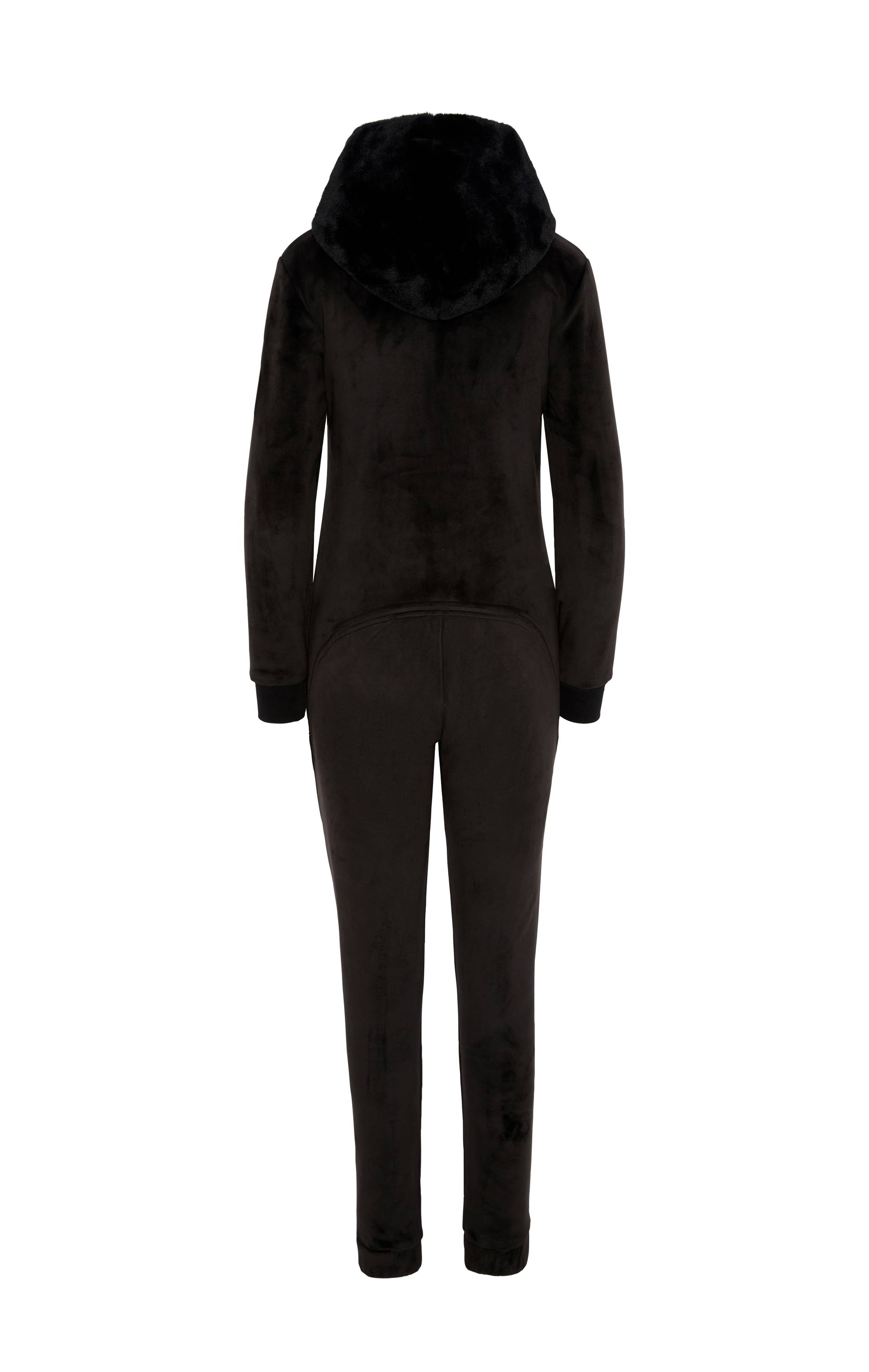 Onepiece Alps Soft Velvet Fitted Jumpsuit Black - 2