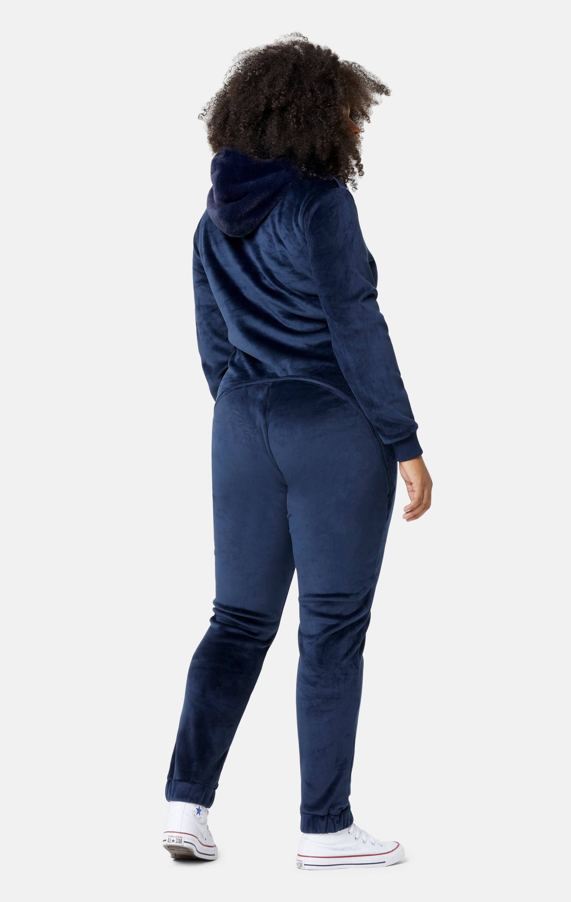 Onepiece Alps Soft Velvet Fitted Jumpsuit Navy - 5