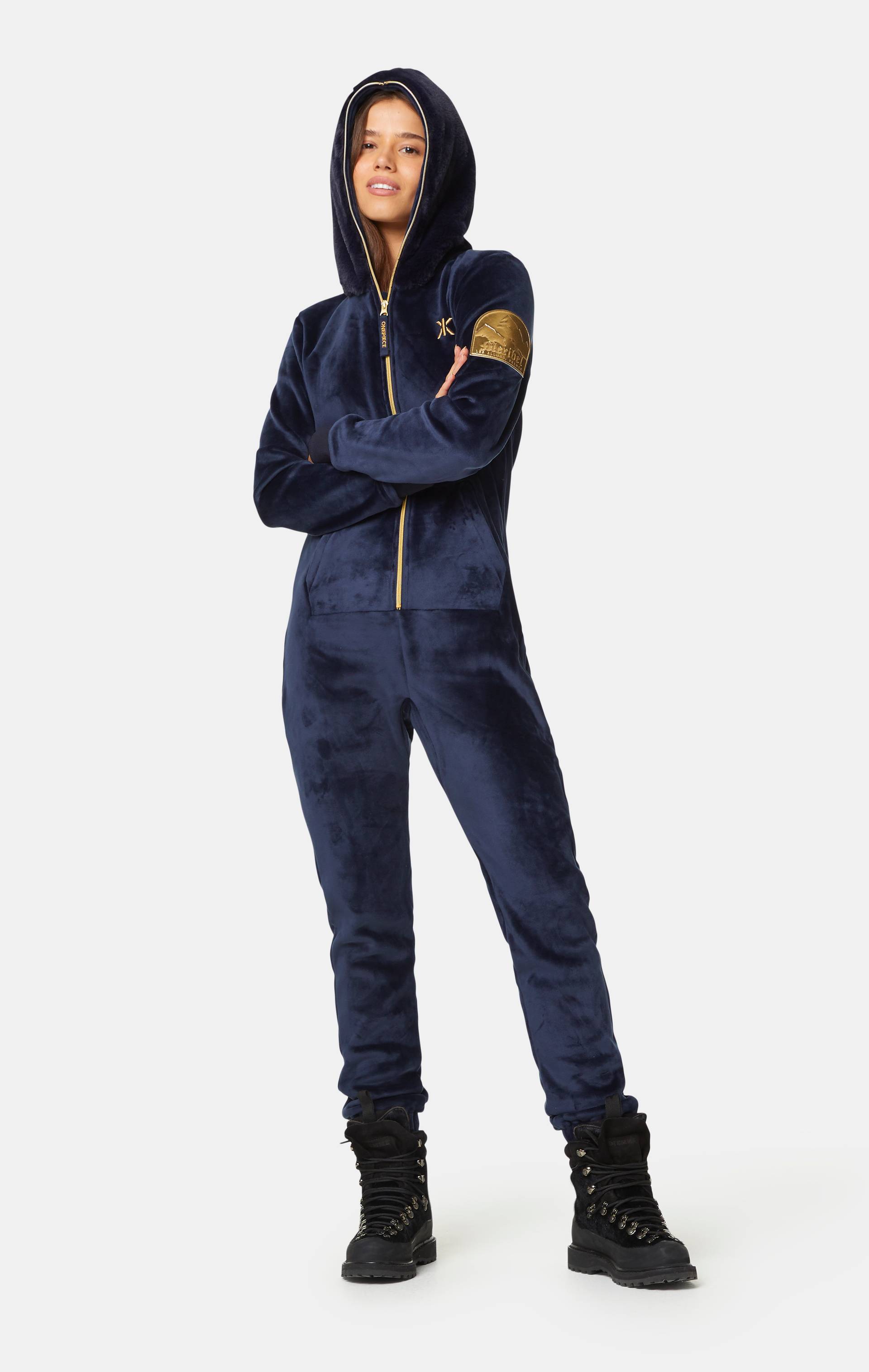 Onepiece Alps Soft Velvet Fitted Jumpsuit Navy - 7