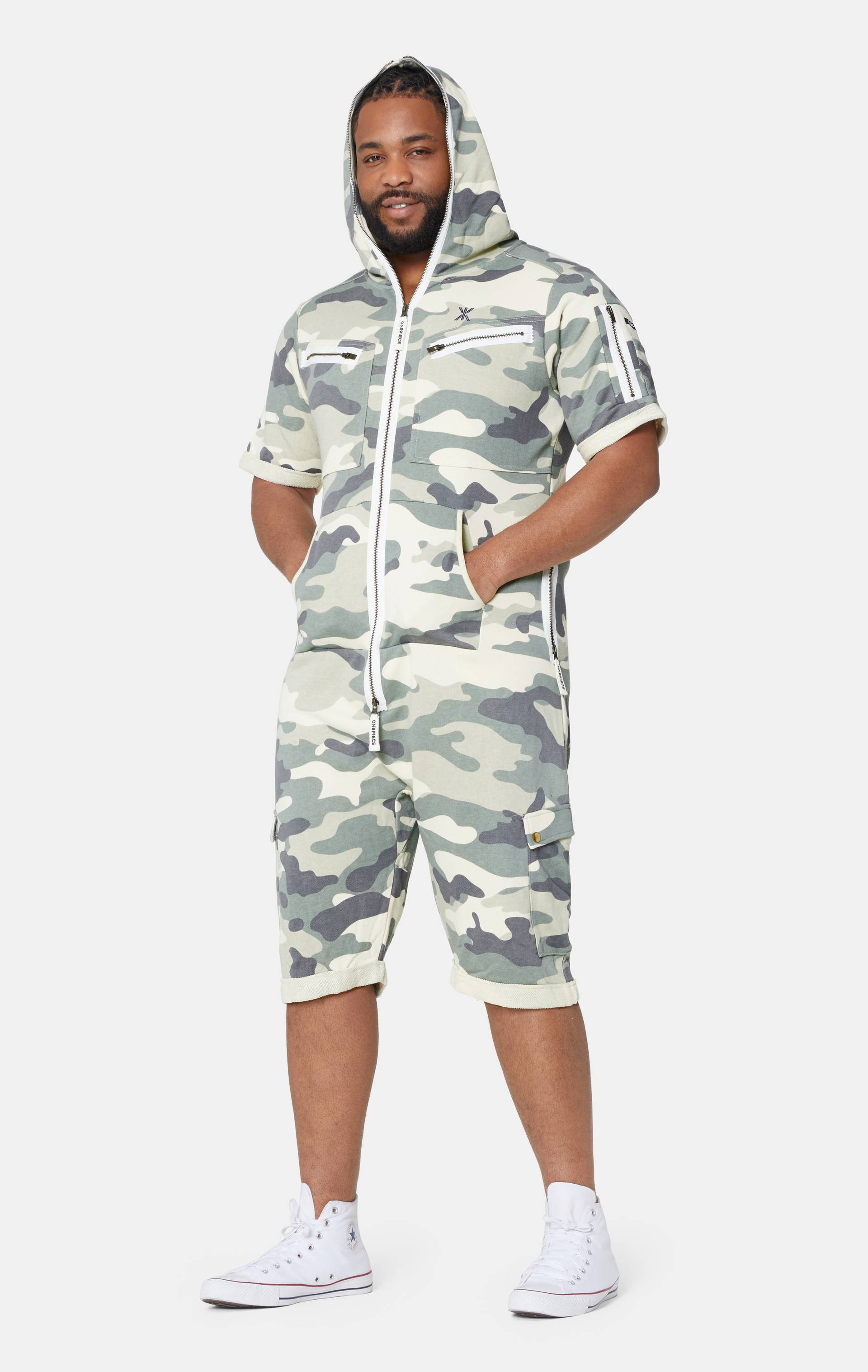 Onepiece Cargo Short Jumpsuit Army Camo - 8