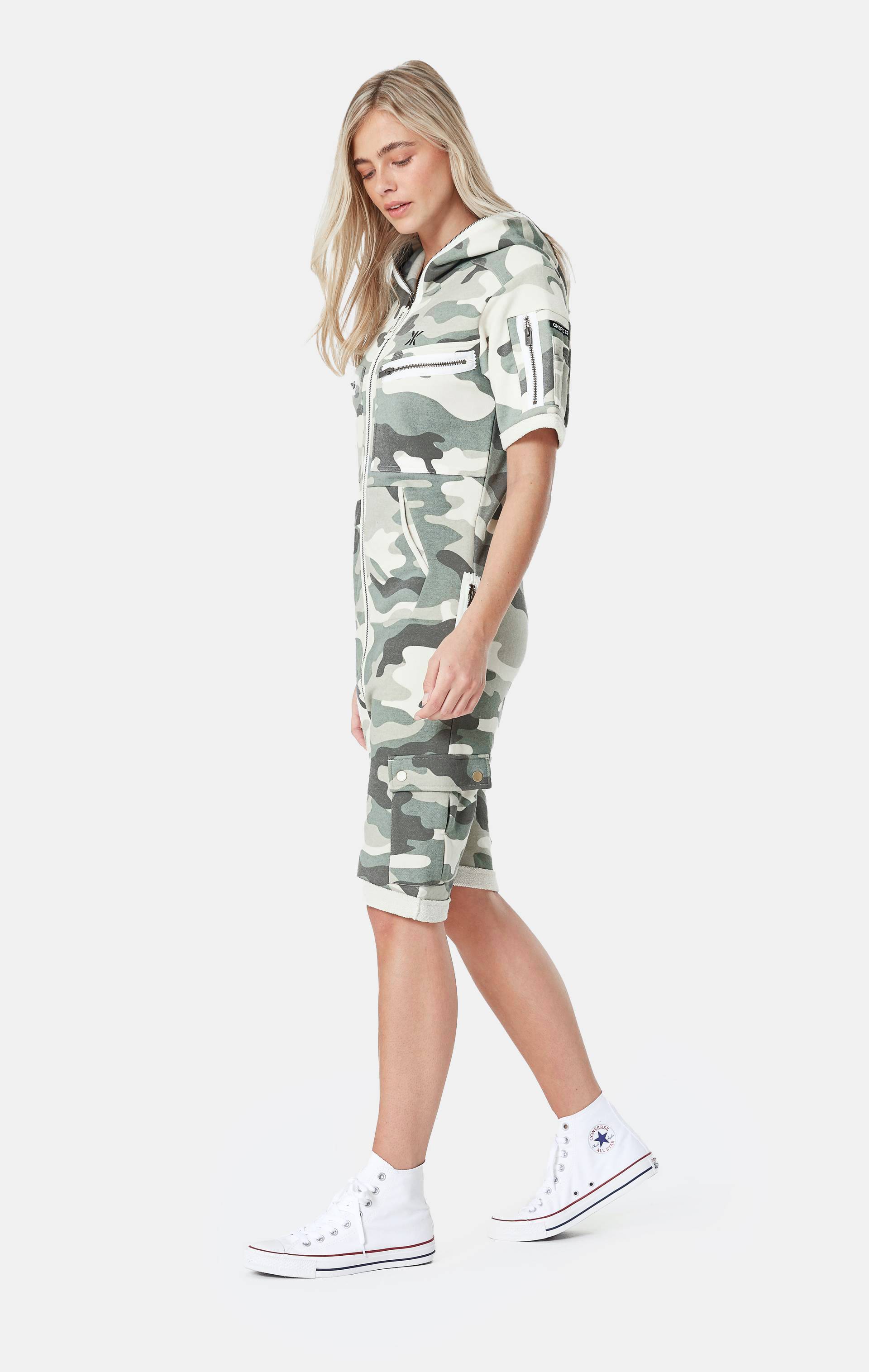 Onepiece Cargo Short Jumpsuit Army Camo - 11