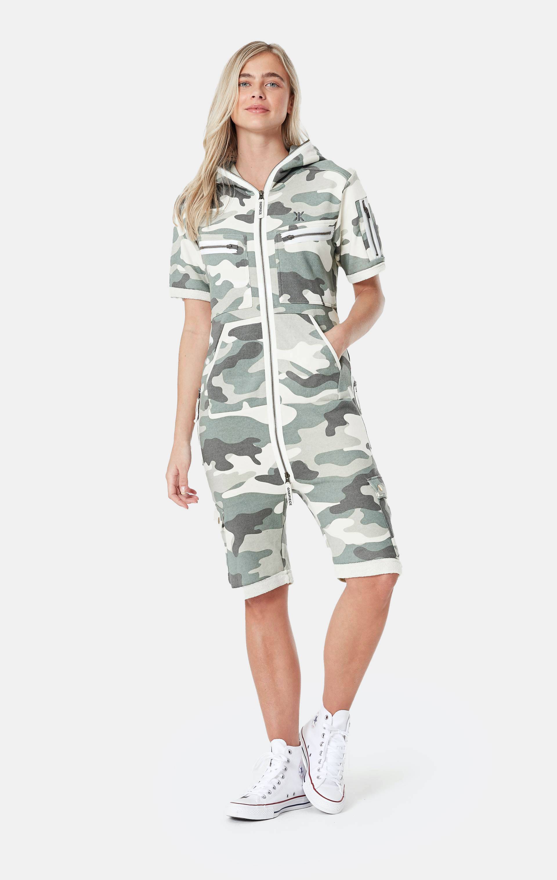 Onepiece Cargo Short Jumpsuit Army Camo - 10