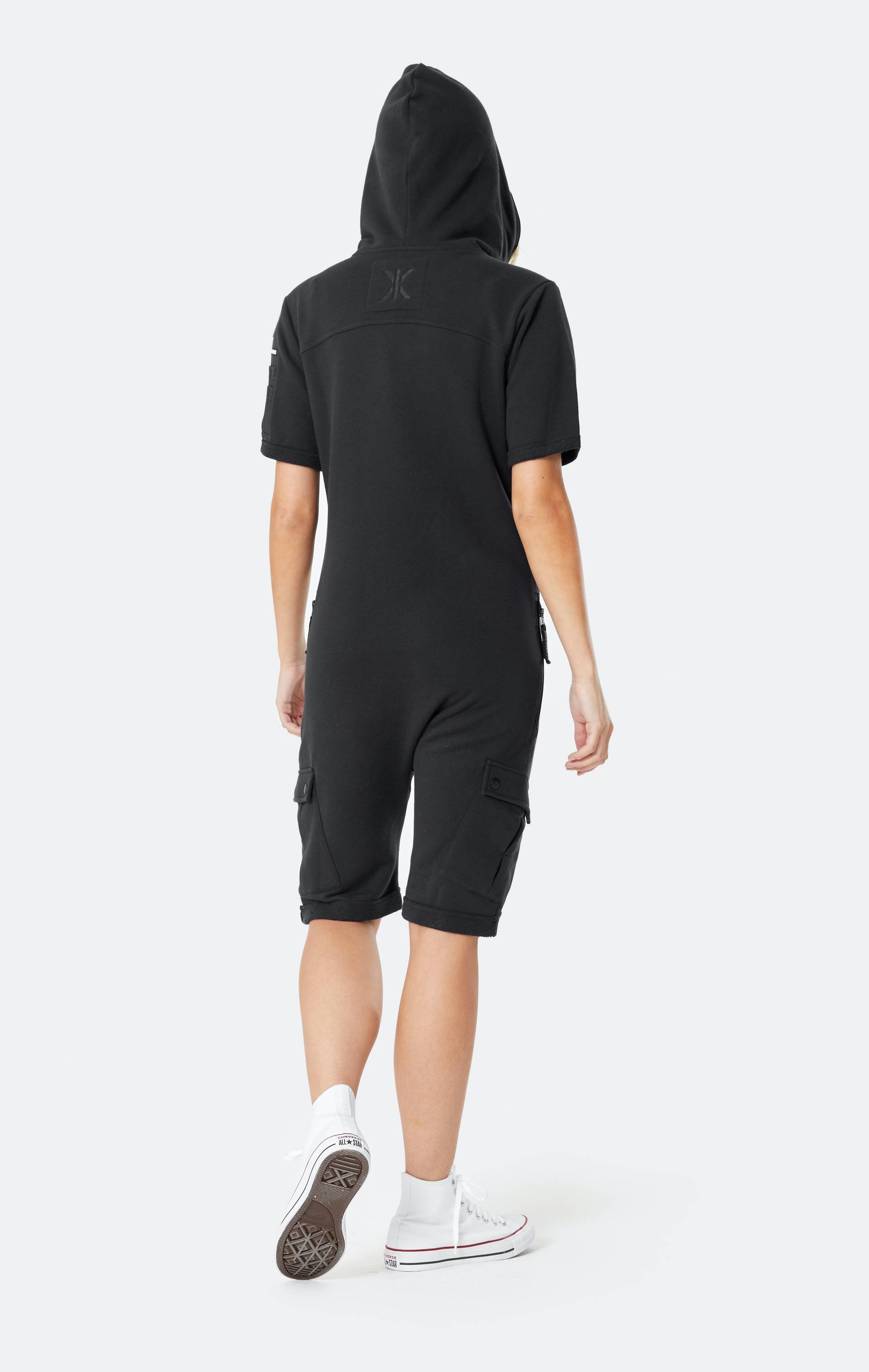 Onepiece Cargo Short Jumpsuit Black - 11