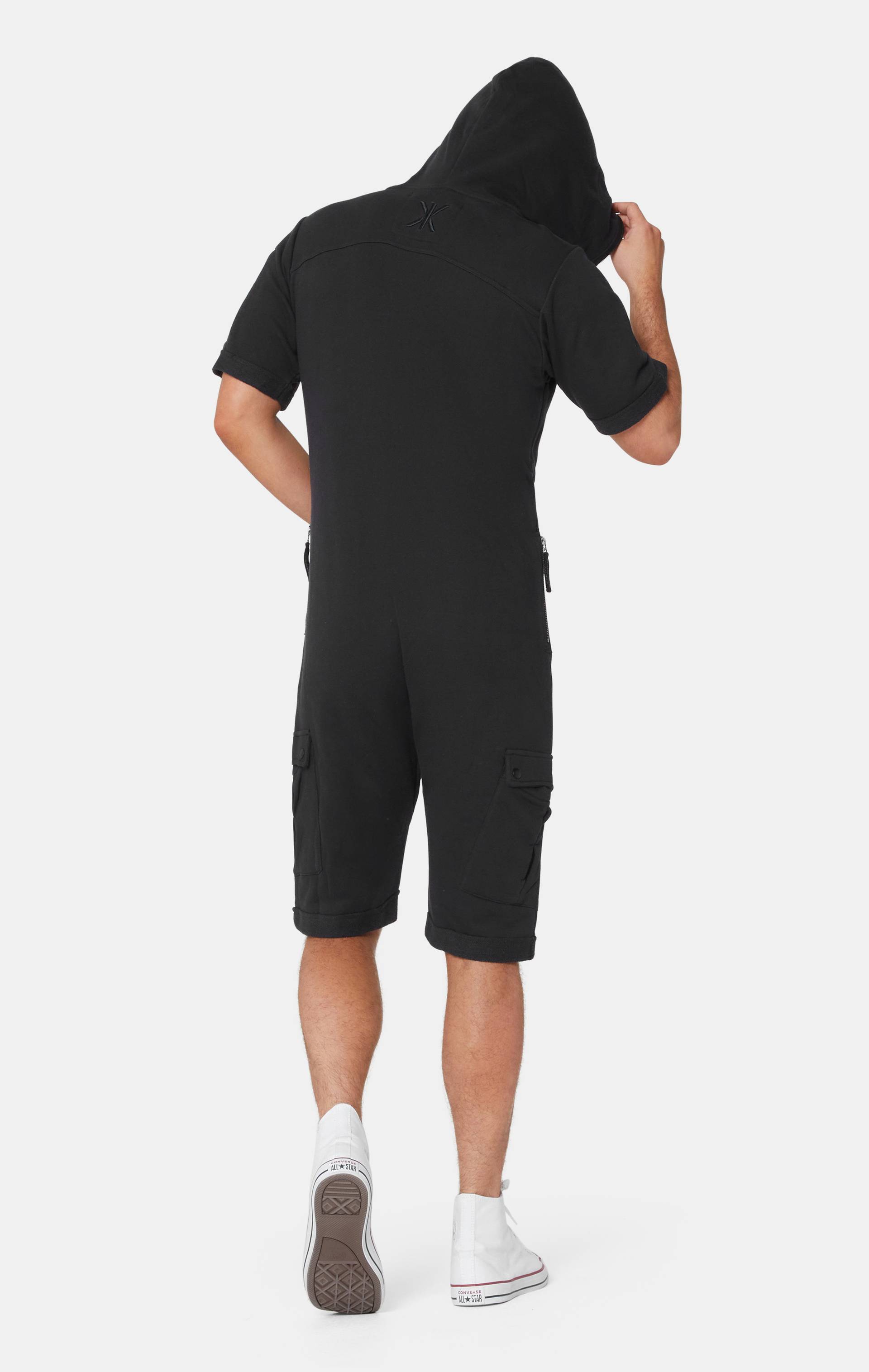 Onepiece Cargo Short Jumpsuit Black - 3