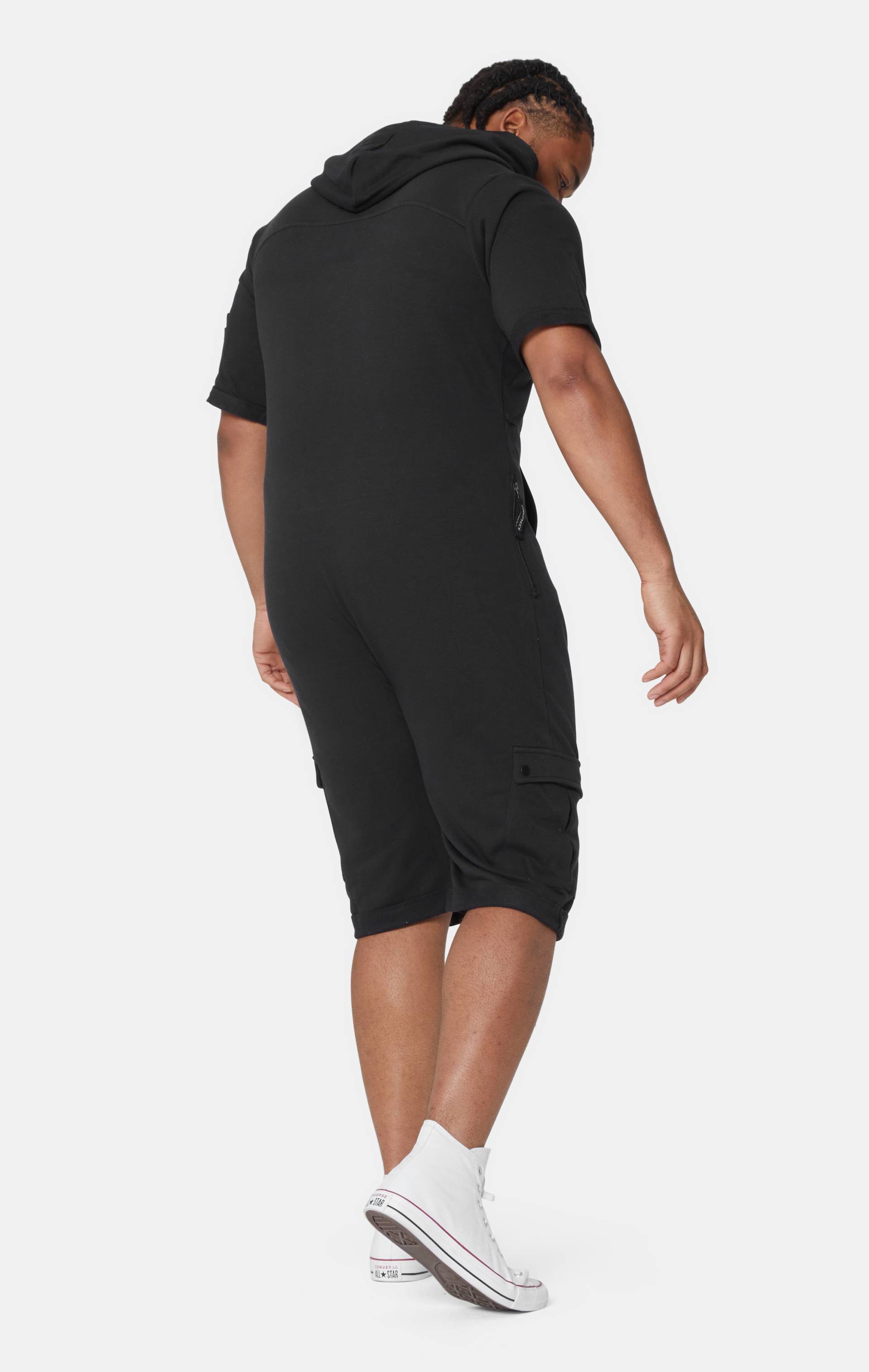 Onepiece Cargo Short Jumpsuit Black - 6