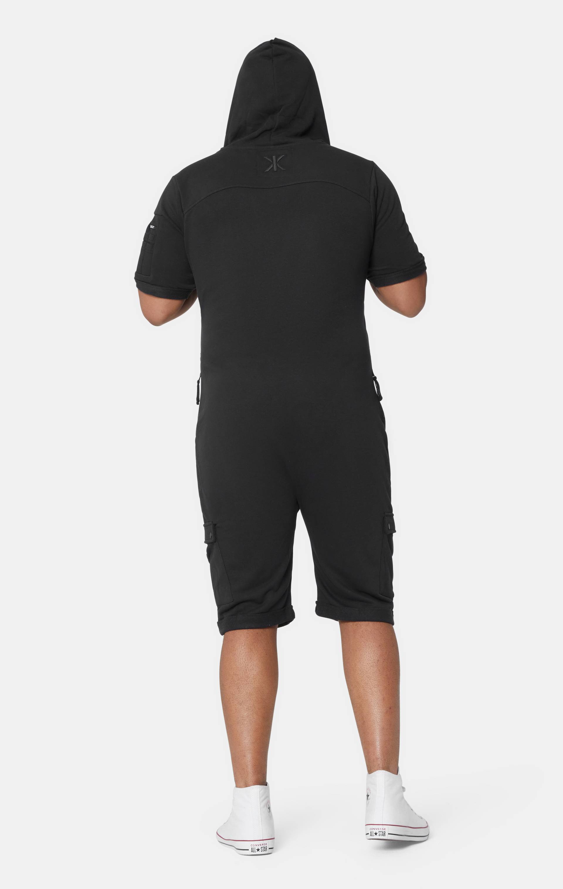 Onepiece Cargo Short Jumpsuit Black - 8