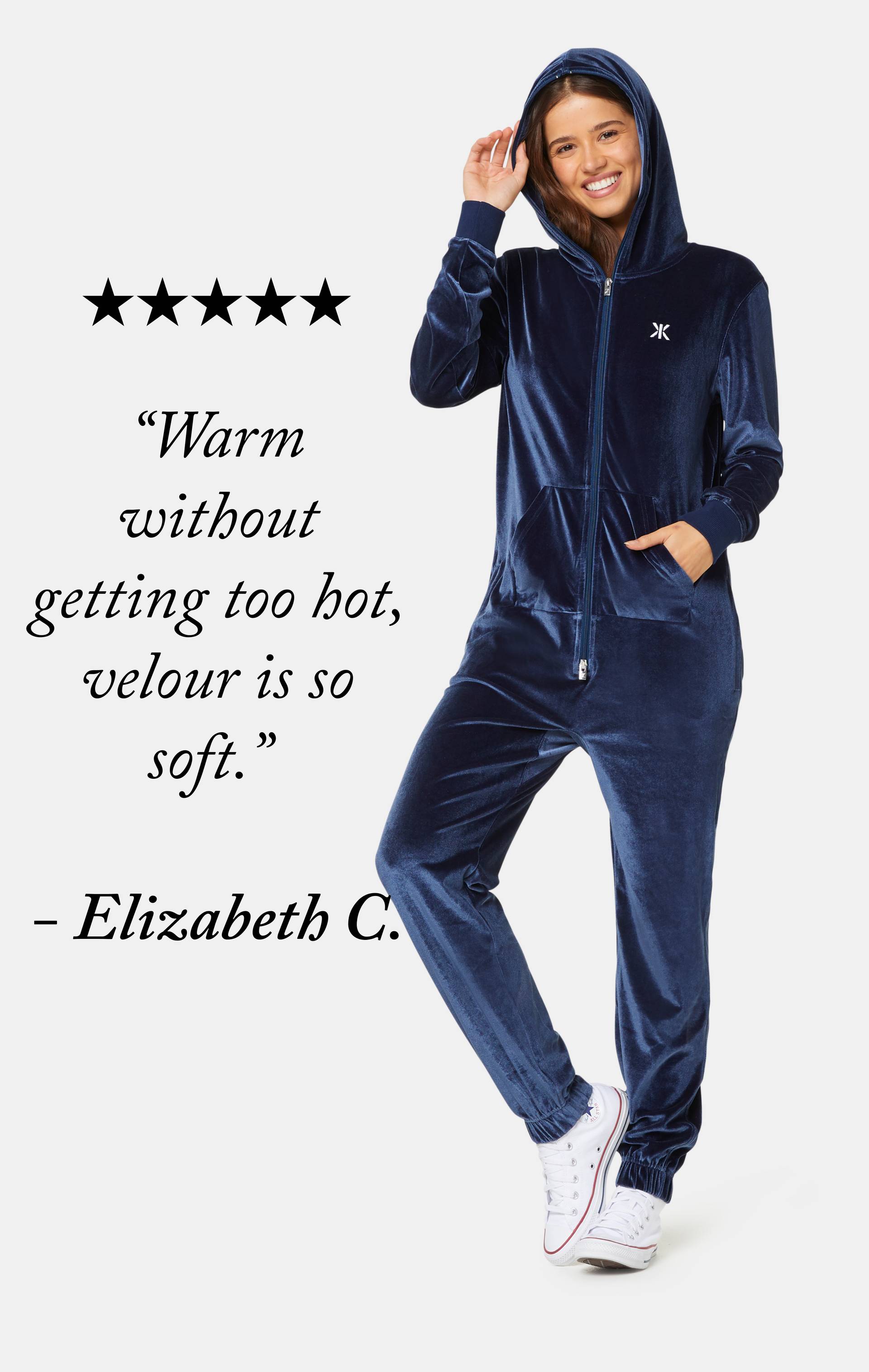 Onepiece Original Velour Jumpsuit Navy - 7