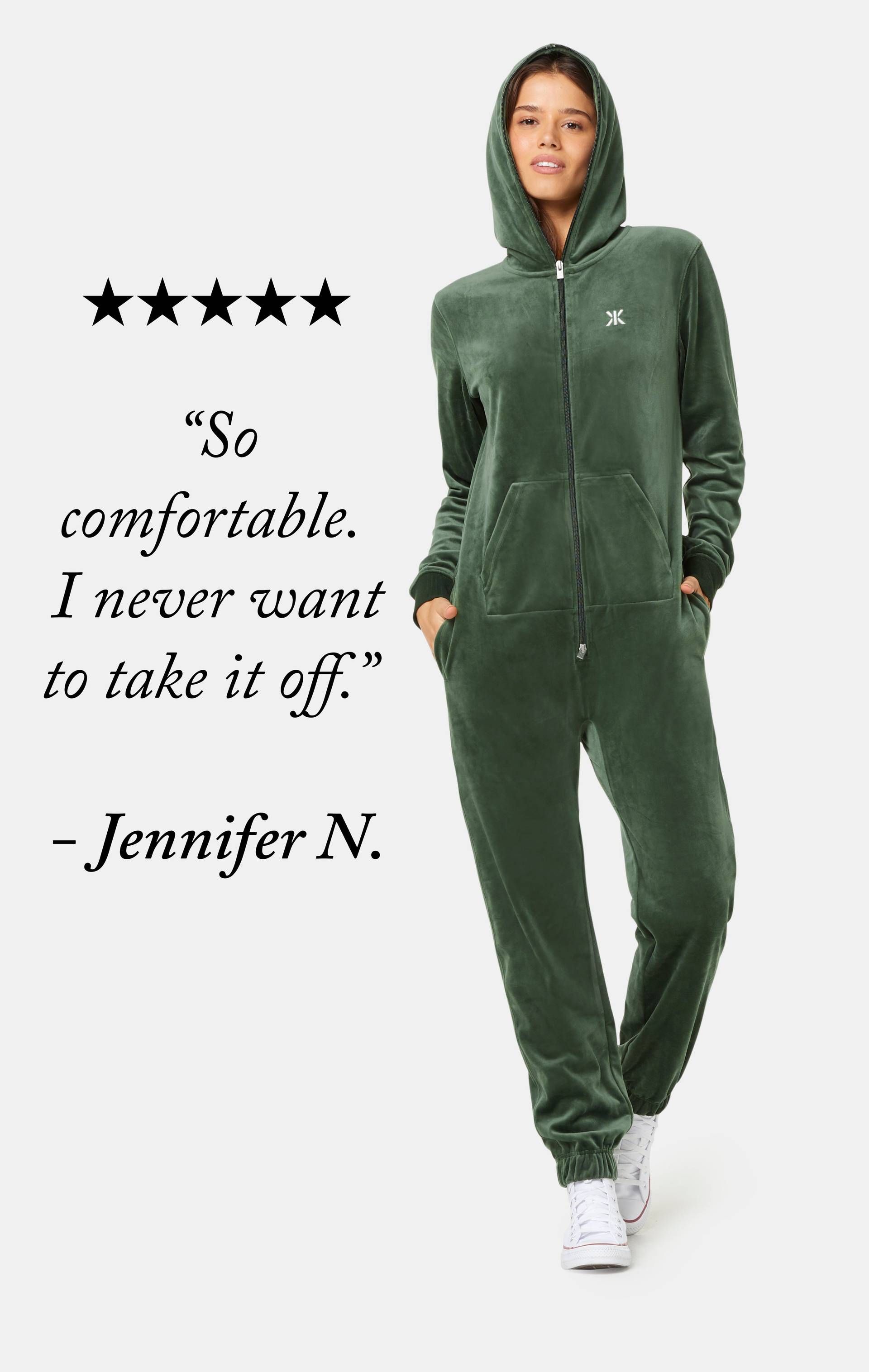 Onepiece Original Velvet Jumpsuit Green - 6