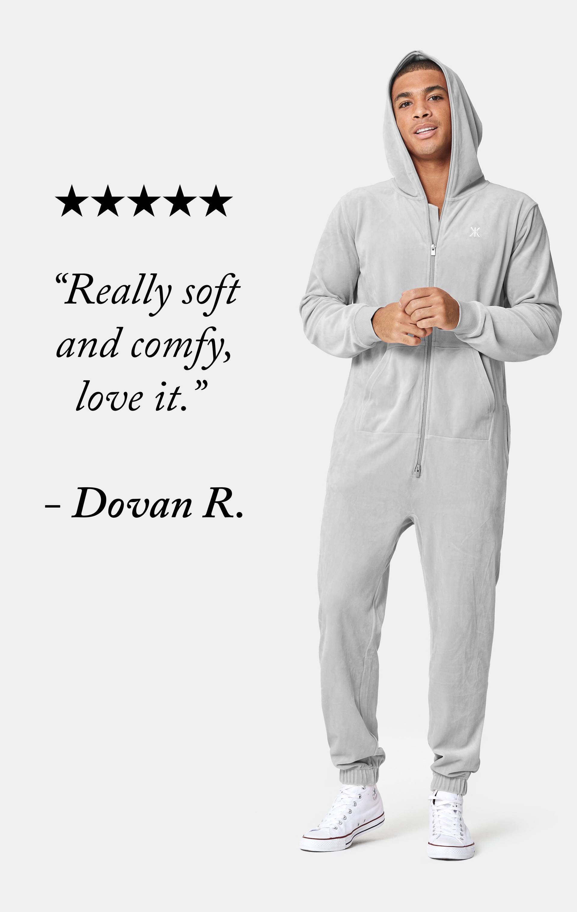 Onepiece Original Velvet Jumpsuit Light Grey - 4