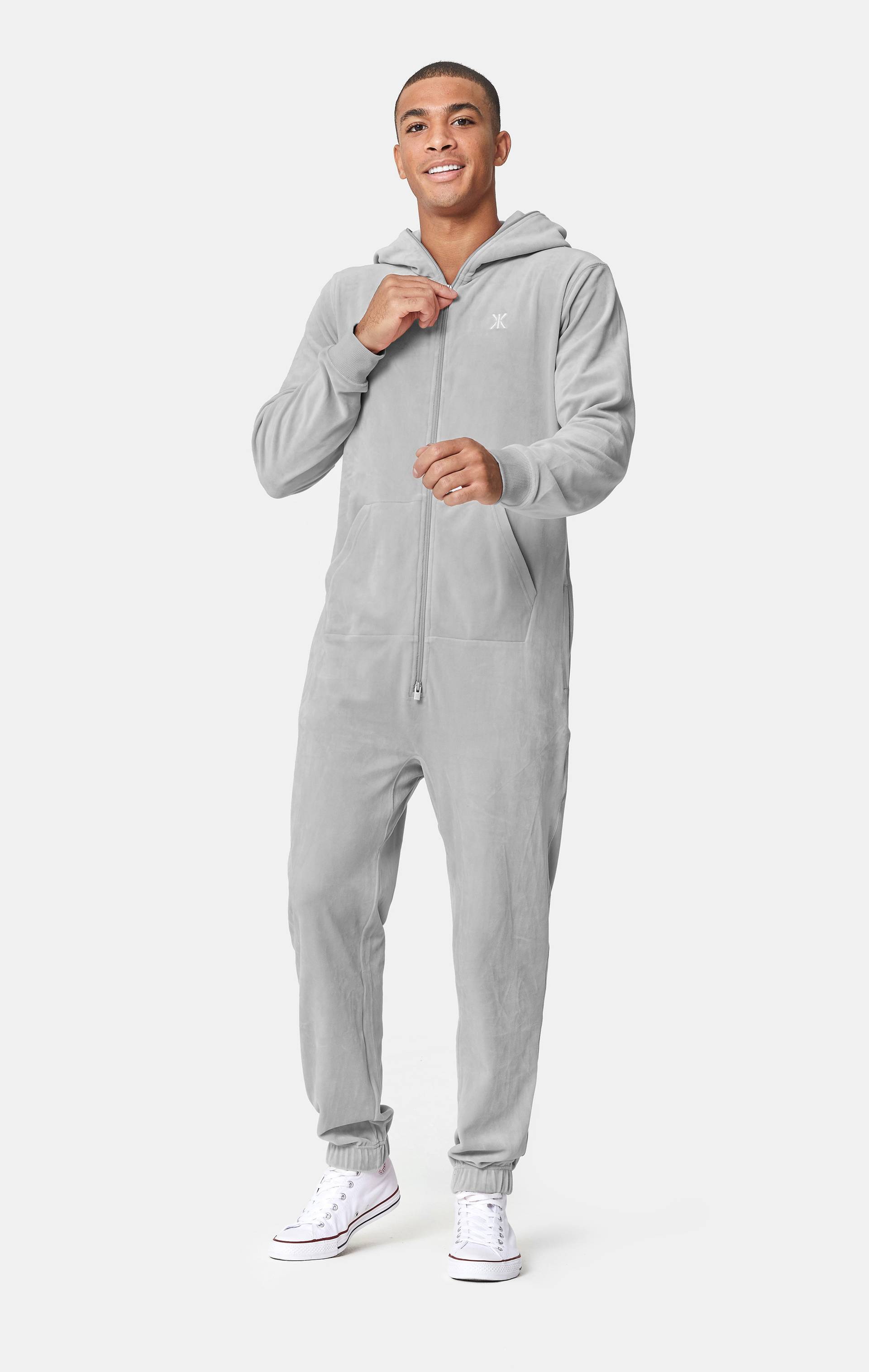Onepiece Original Velvet Jumpsuit Light Grey - 2