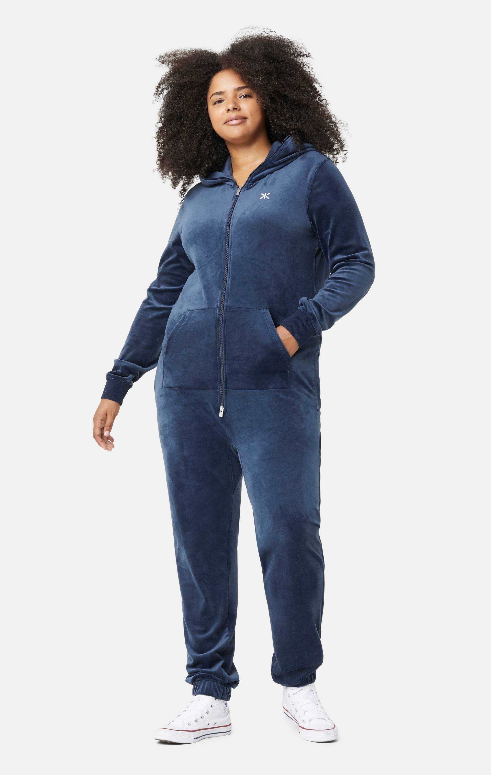 Onepiece Original Velvet Jumpsuit Navy - 13
