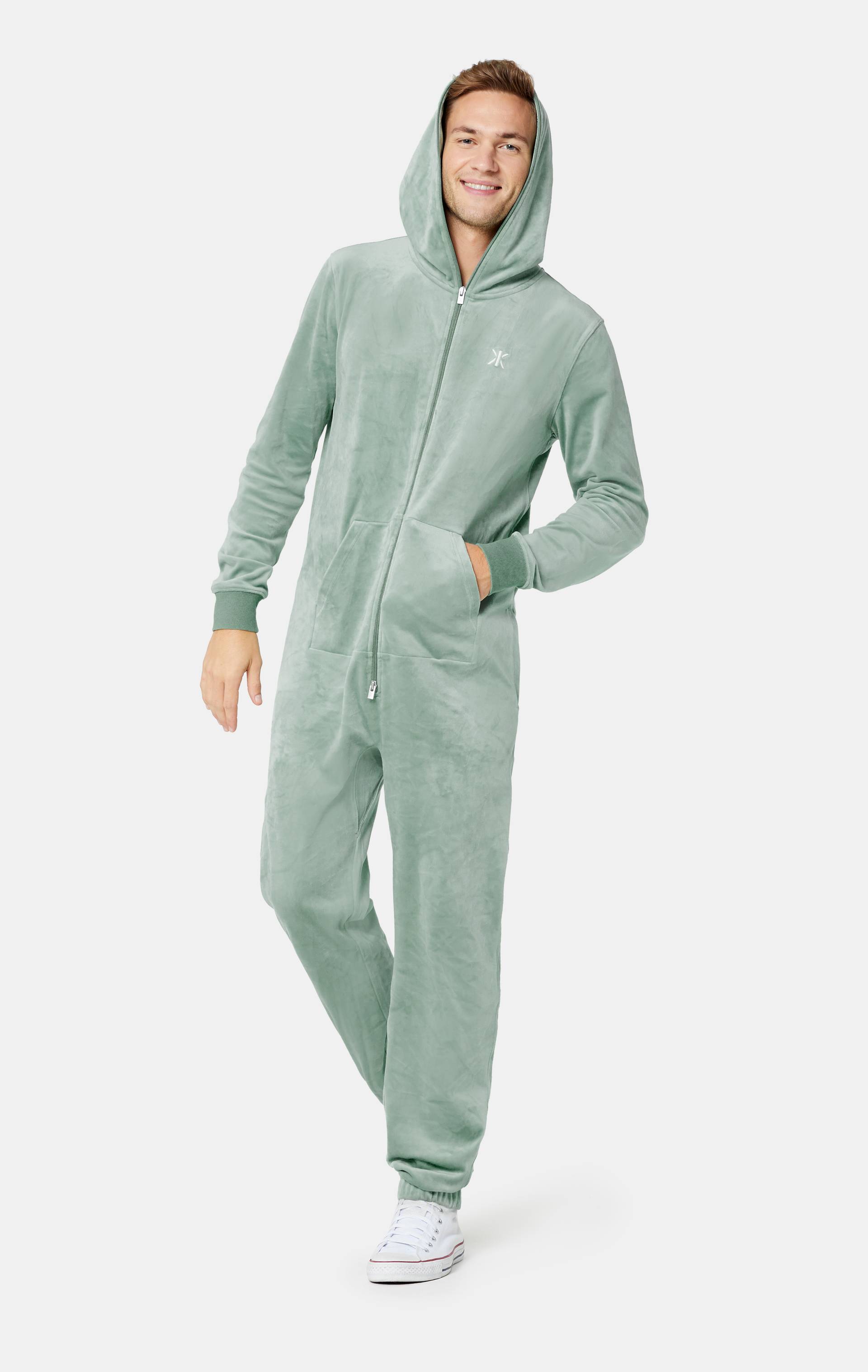 Onepiece Original Velvet Jumpsuit Light Green - 4