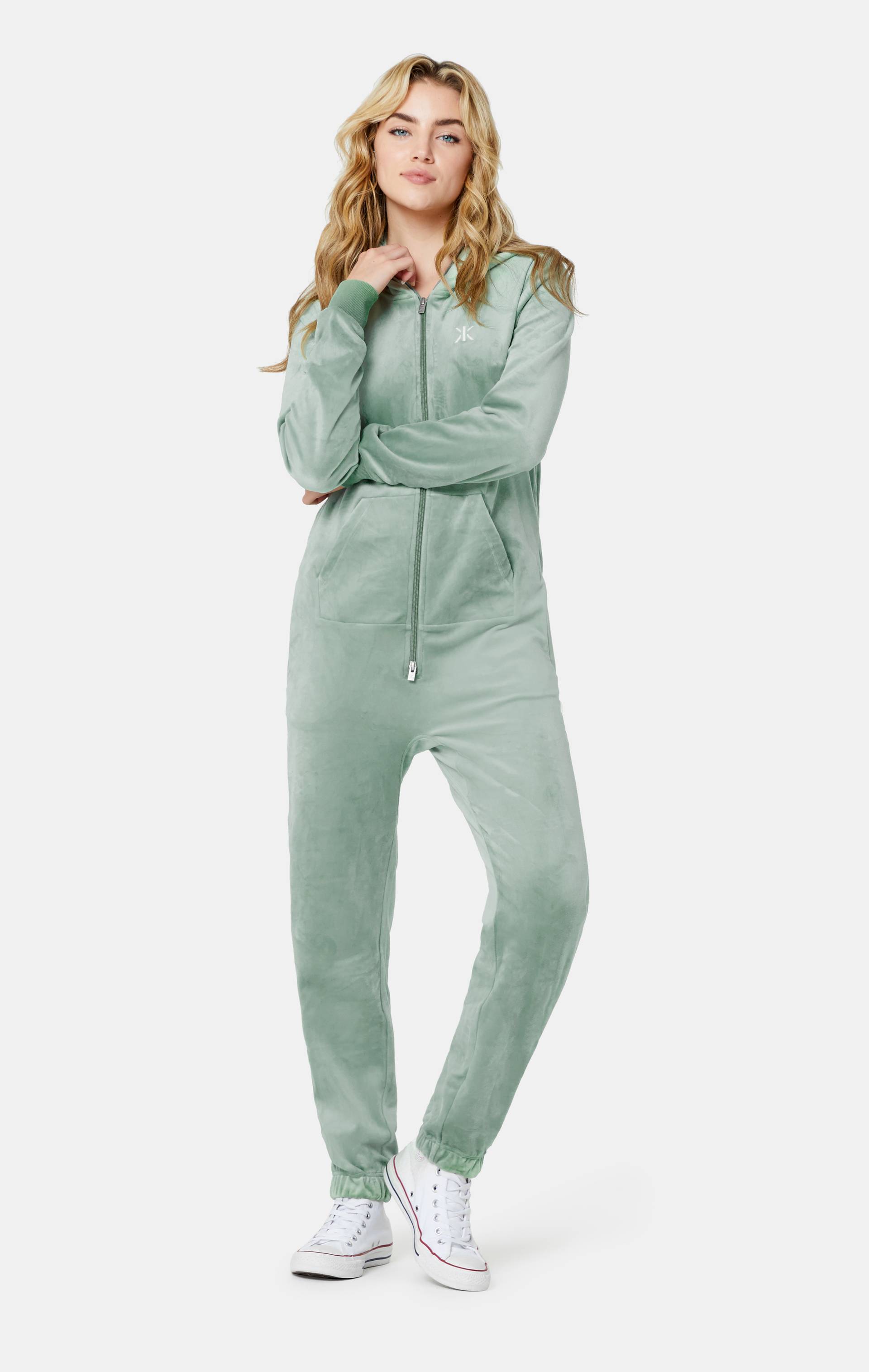 Onepiece Original Velvet Jumpsuit Light Green - 6