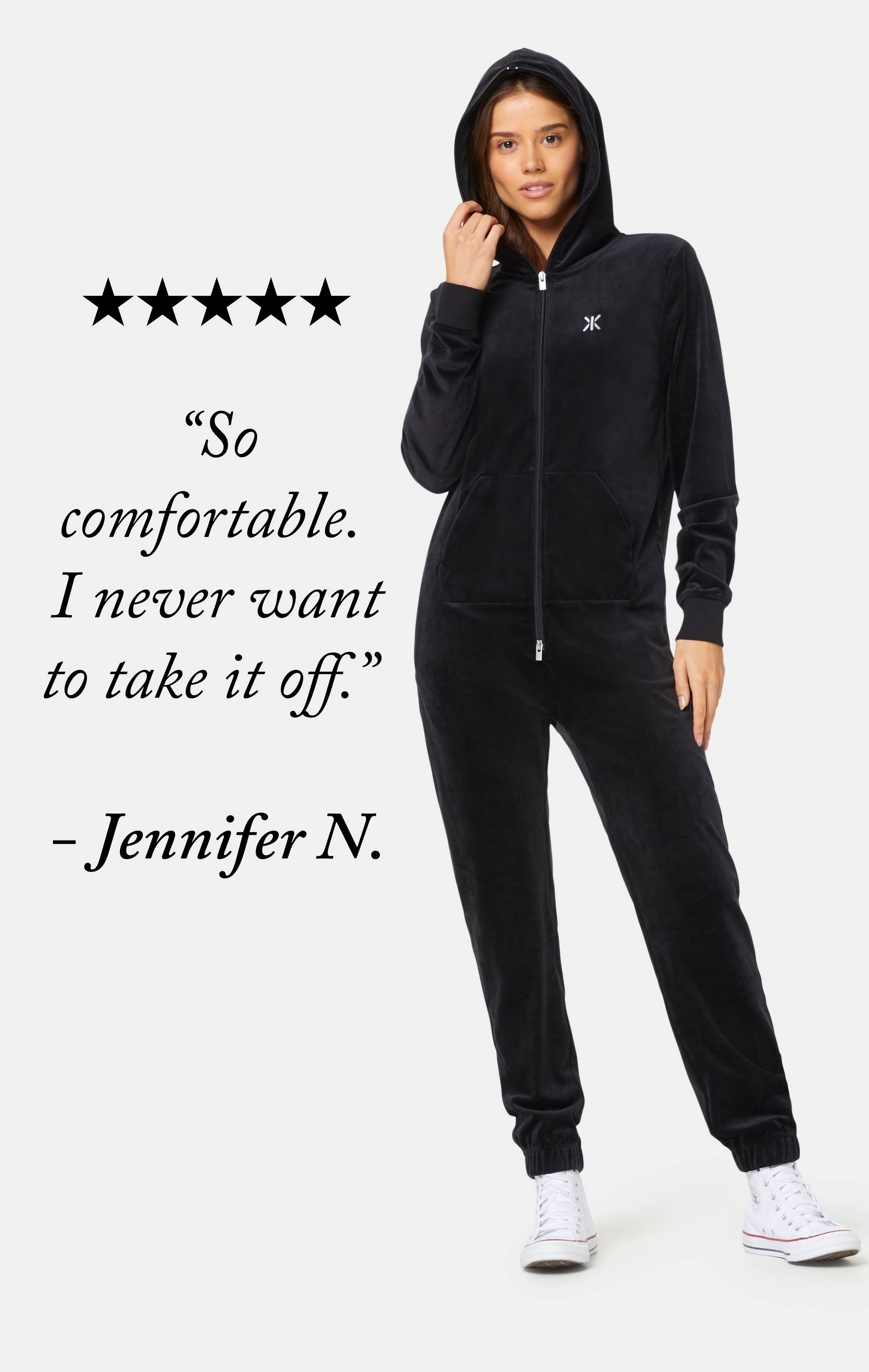 Onepiece Original Velvet Jumpsuit Black - 11