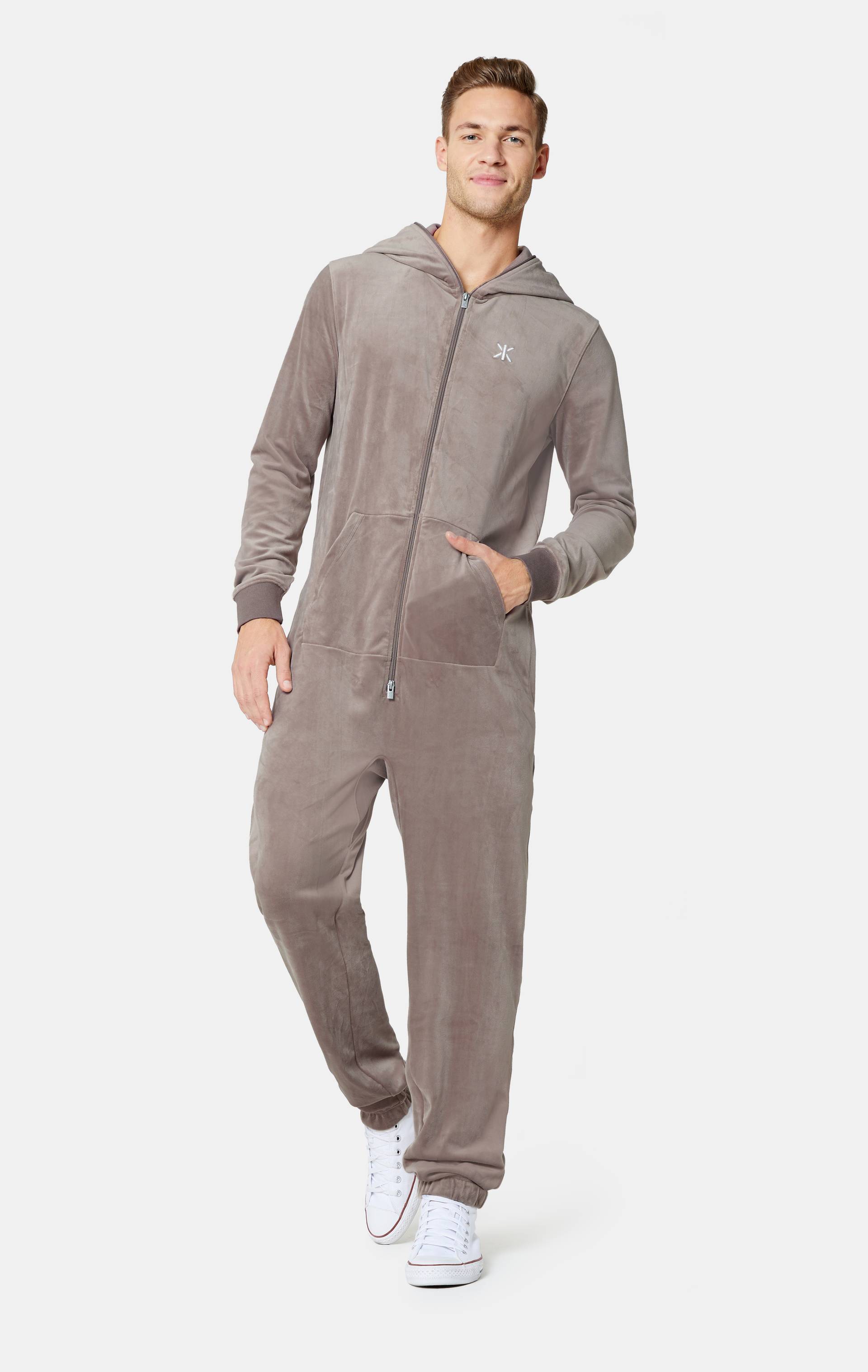 Onepiece Original Velvet Jumpsuit Taupe - 2