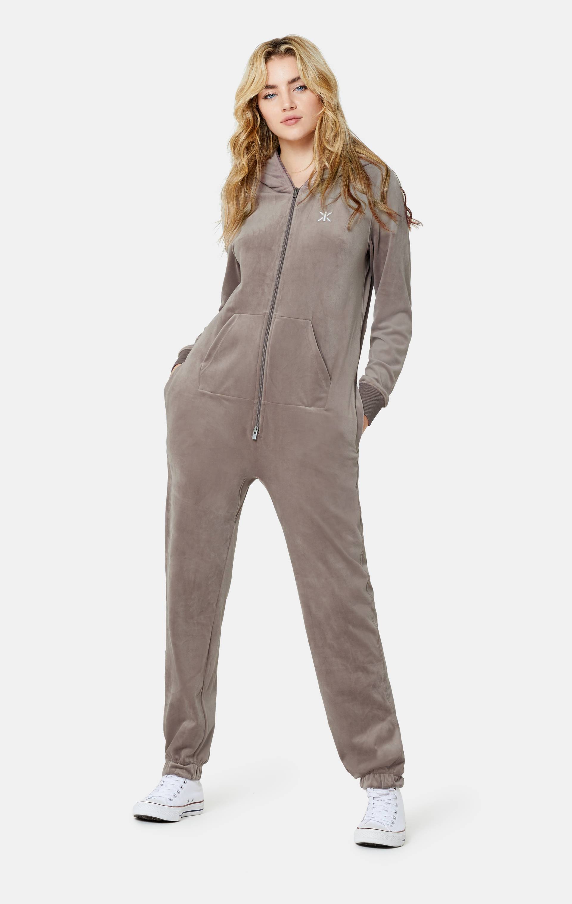 Onepiece Original Velvet Jumpsuit Taupe - 6