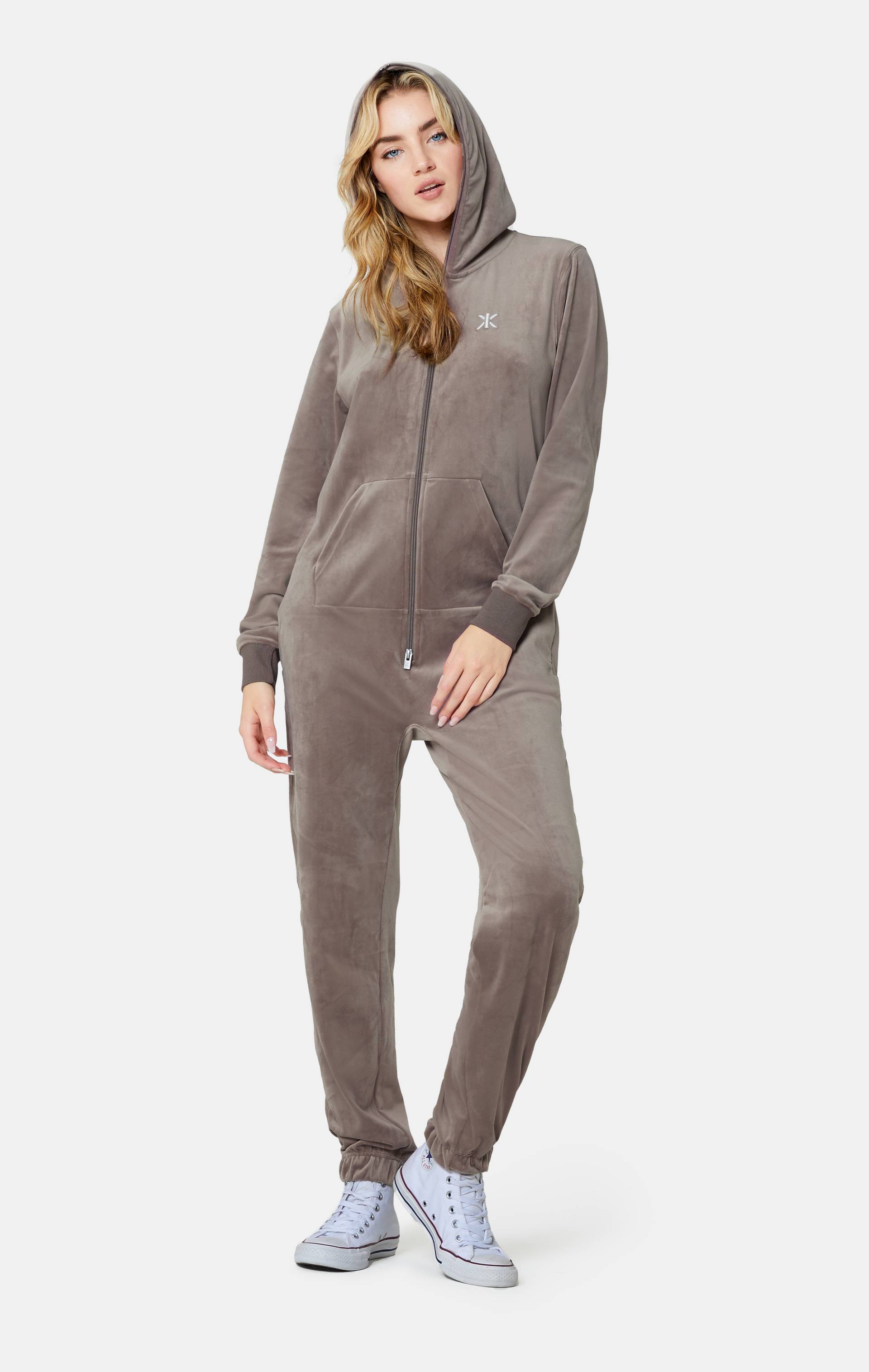 Onepiece Original Velvet Jumpsuit Taupe - 8