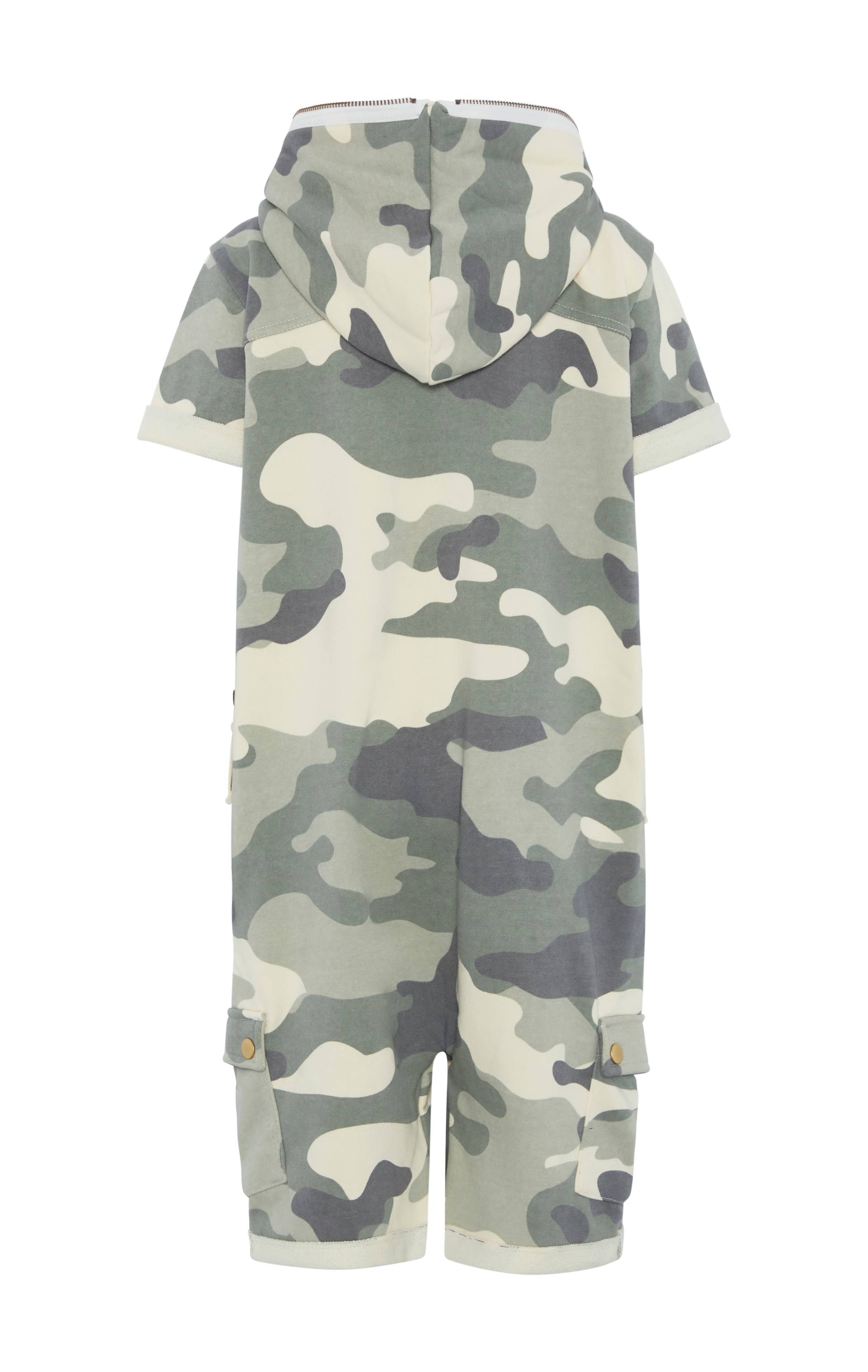 Onepiece Cargo Short Kids Jumpsuit Green Camo - 8