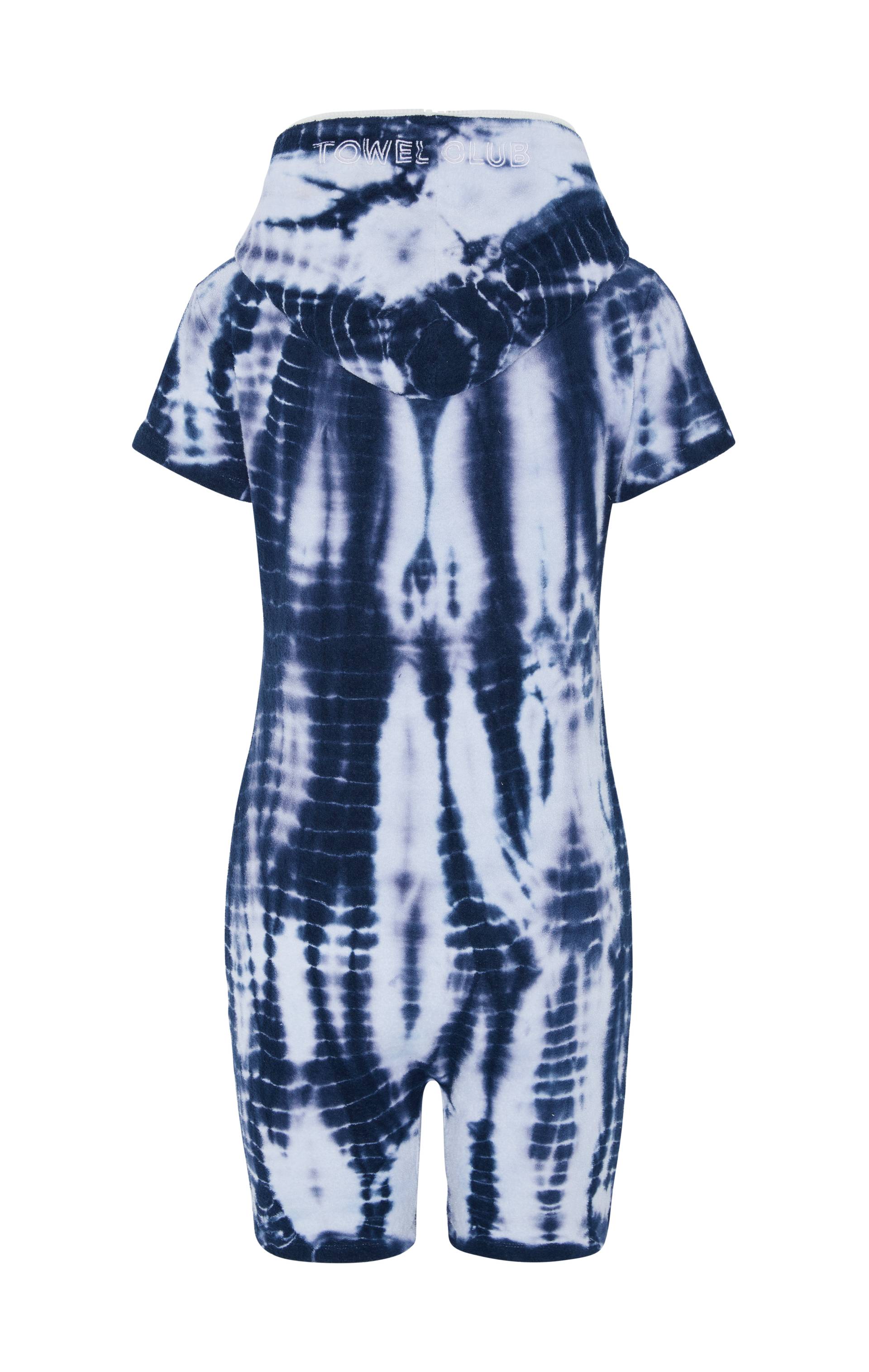 Onepiece Towel Club Fitted Short Jumpsuit Blue Tie Dye - 2