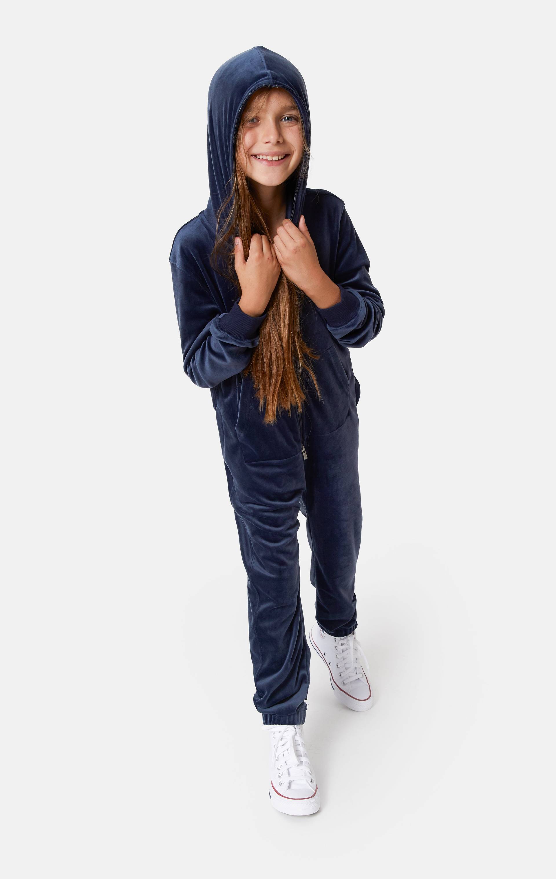 Onepiece Original Velvet Kids Jumpsuit Navy - 3