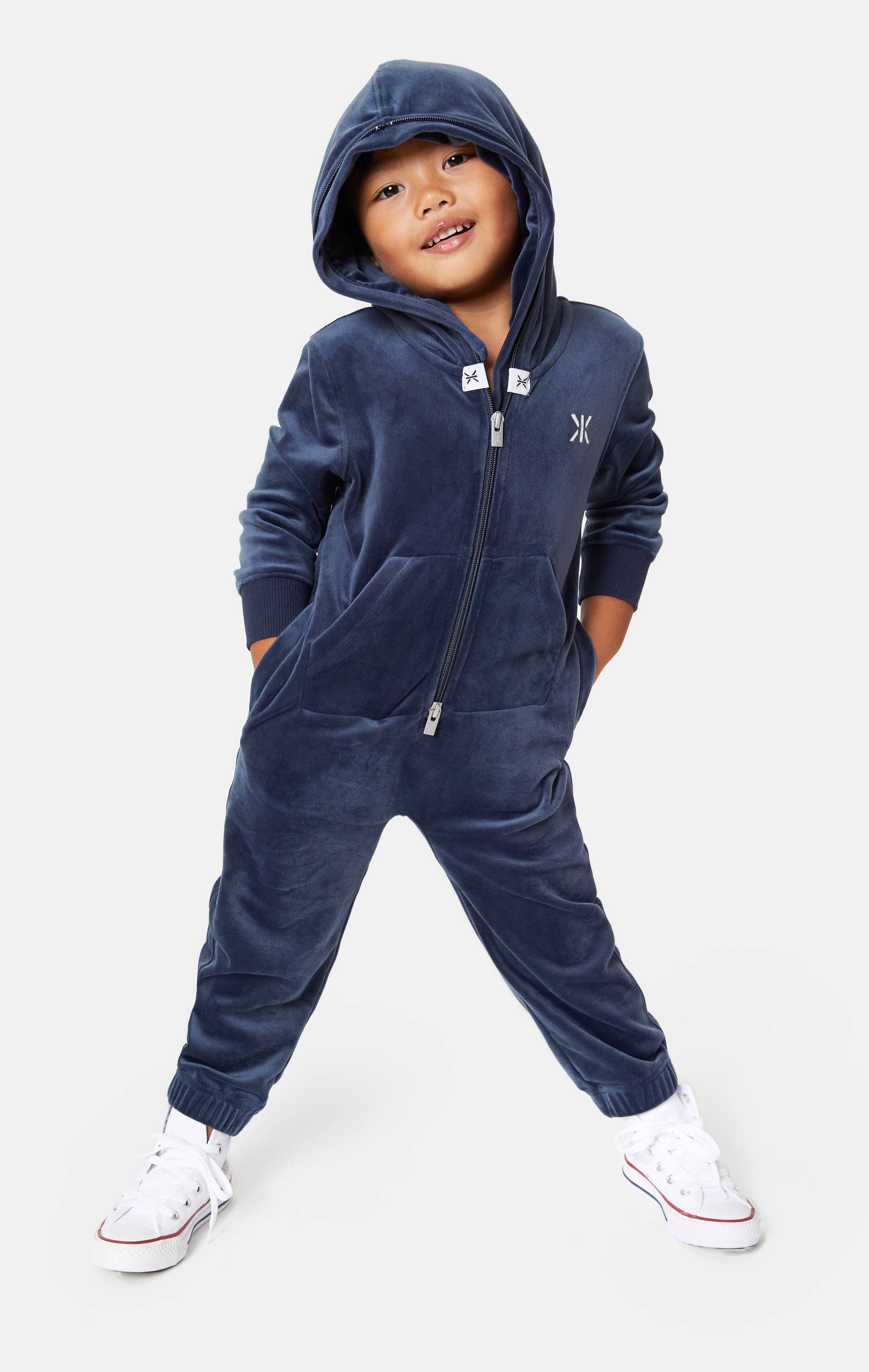 Onepiece Original Velvet Kids Jumpsuit Navy - 4