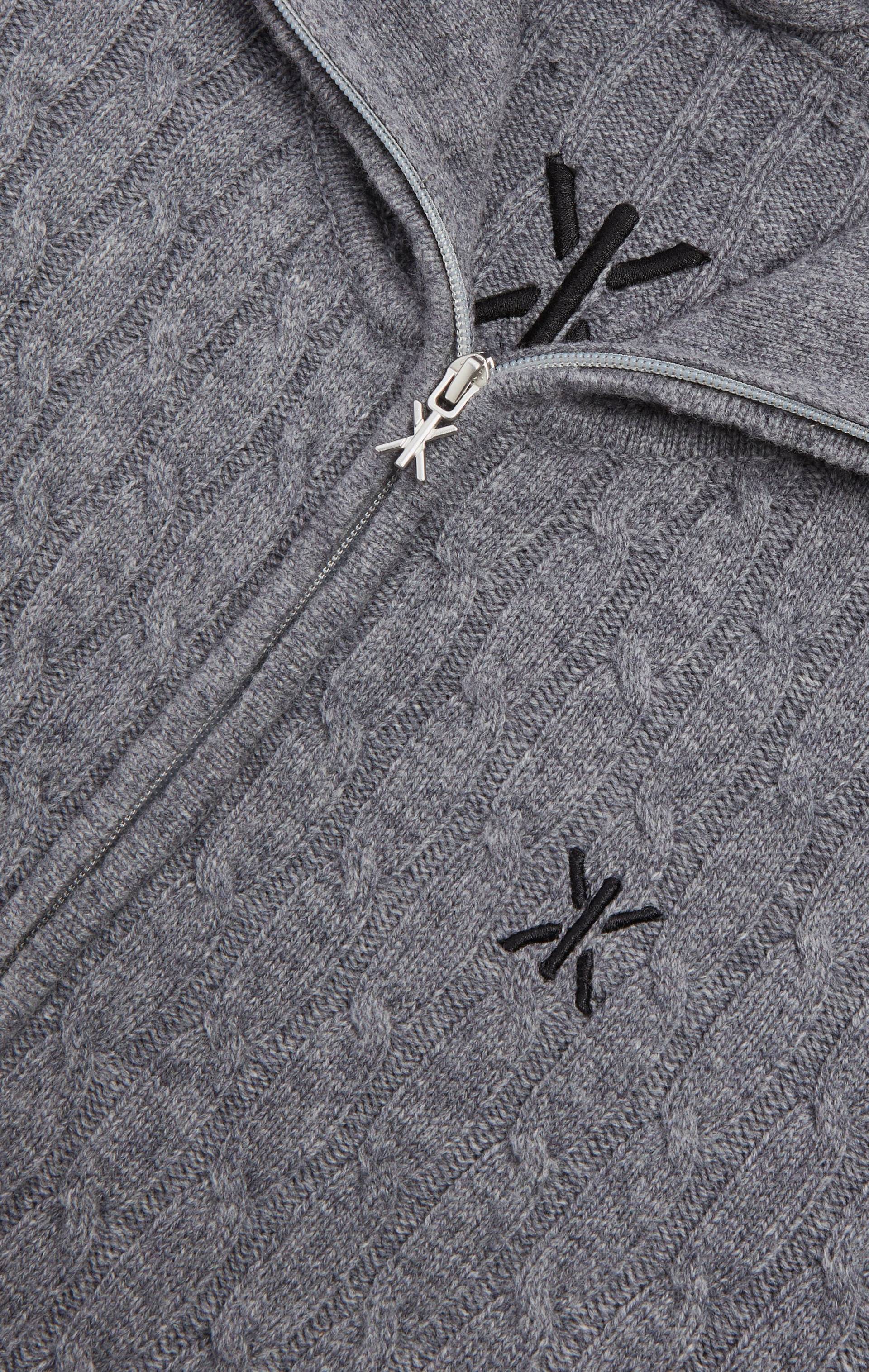 Onepiece Cable Knit Jumpsuit Dark Grey - 7
