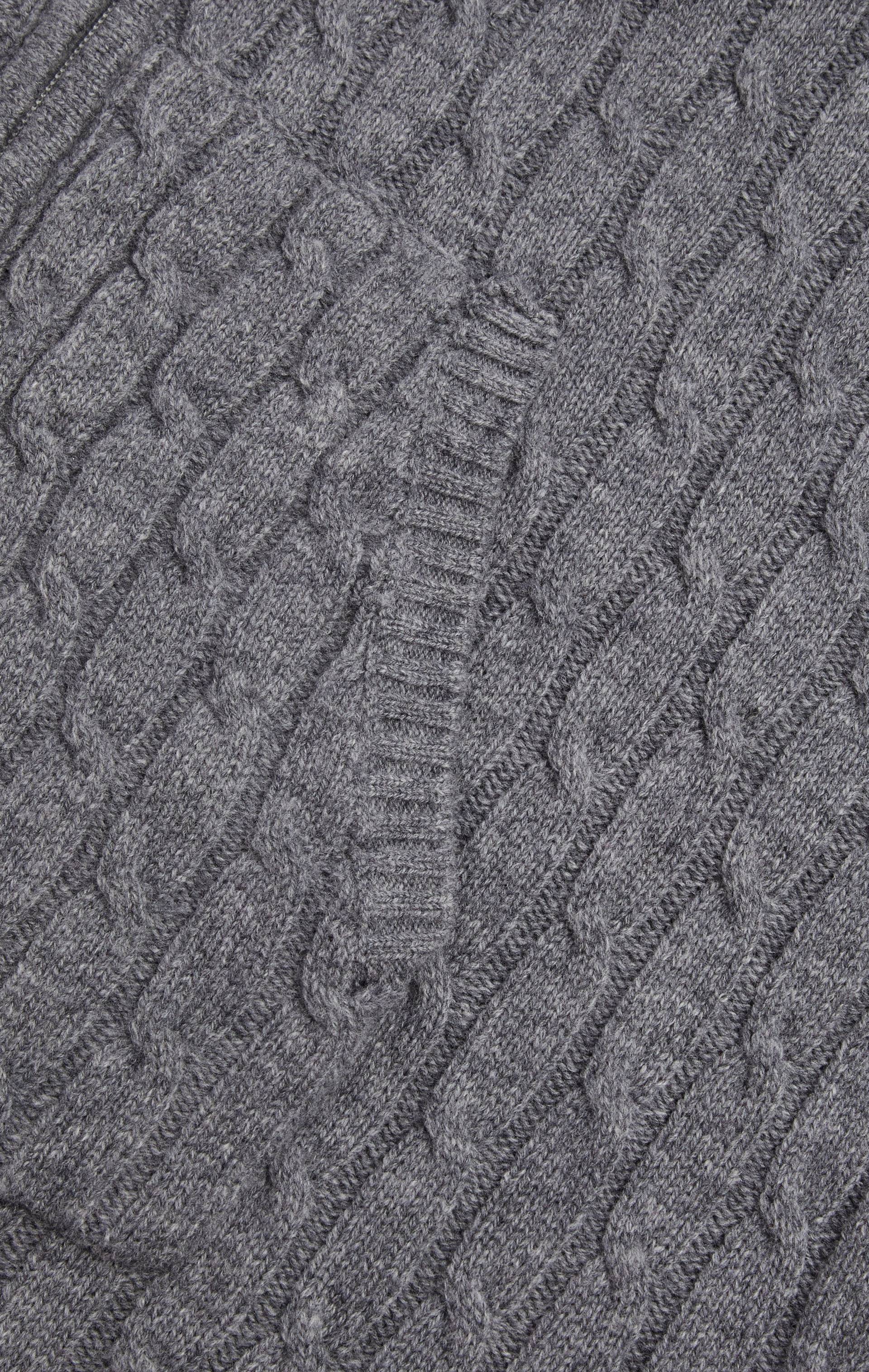 Onepiece Cable Knit Jumpsuit Dark Grey - 8
