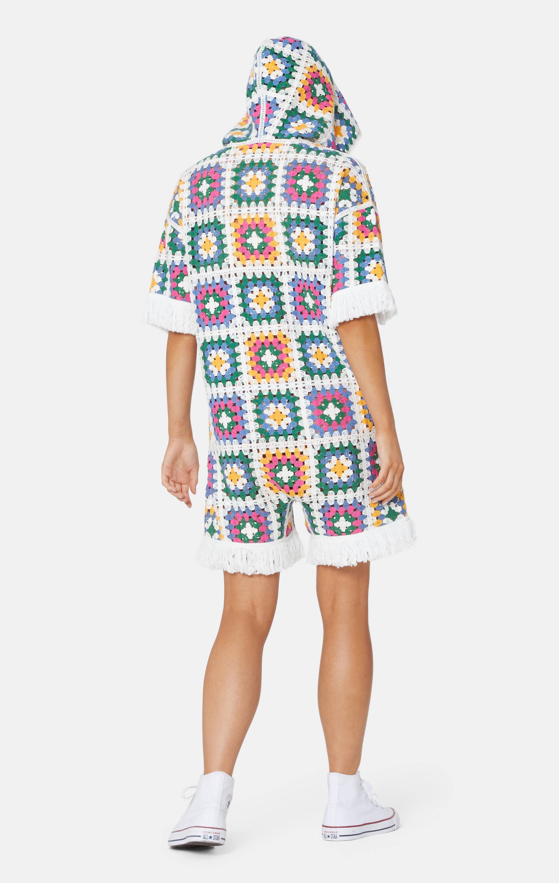 Onepiece Crochet Short Jumpsuit Multi - 6