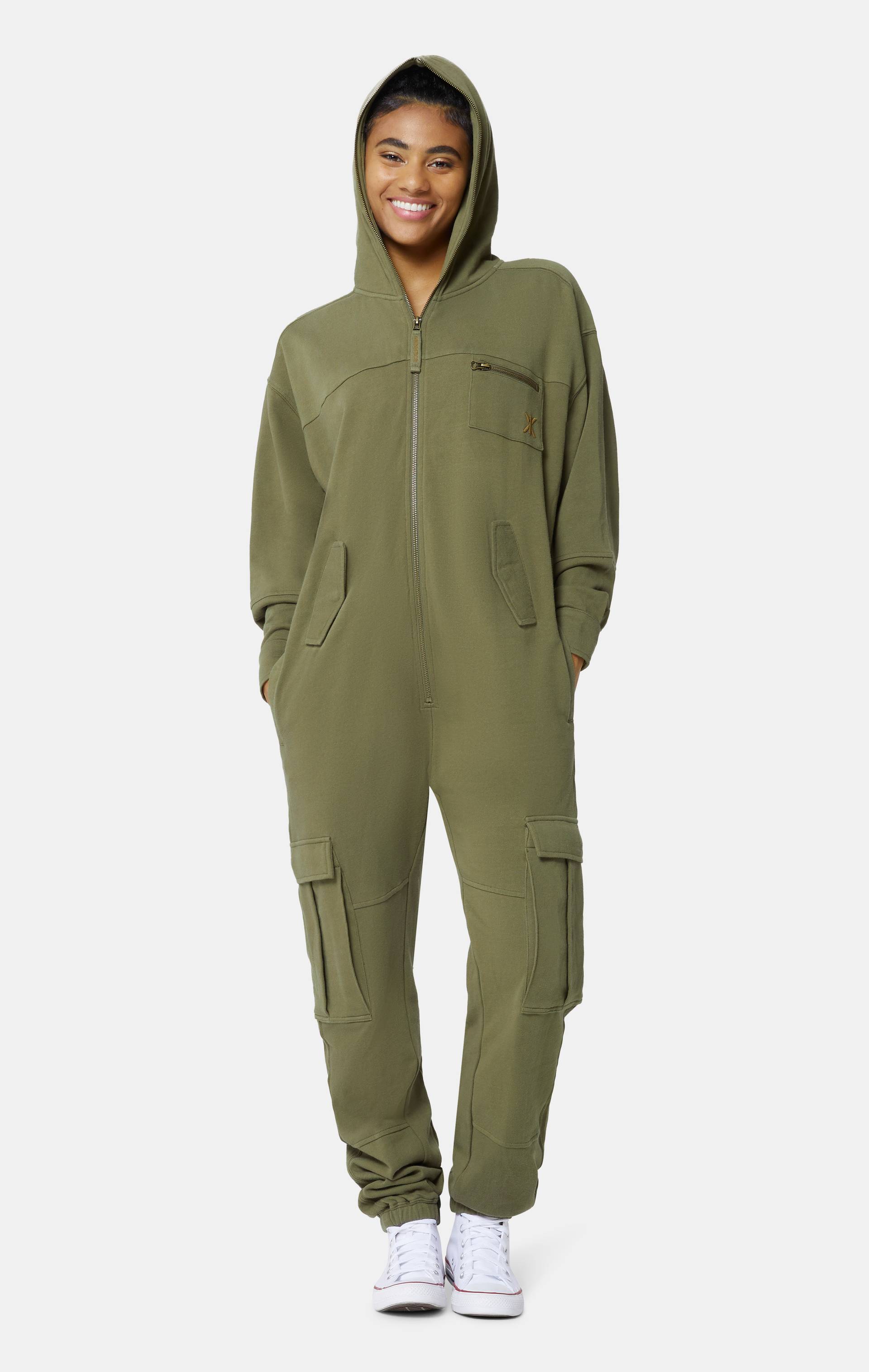 Onepiece Cargo Baggy Jumpsuit Army - 14