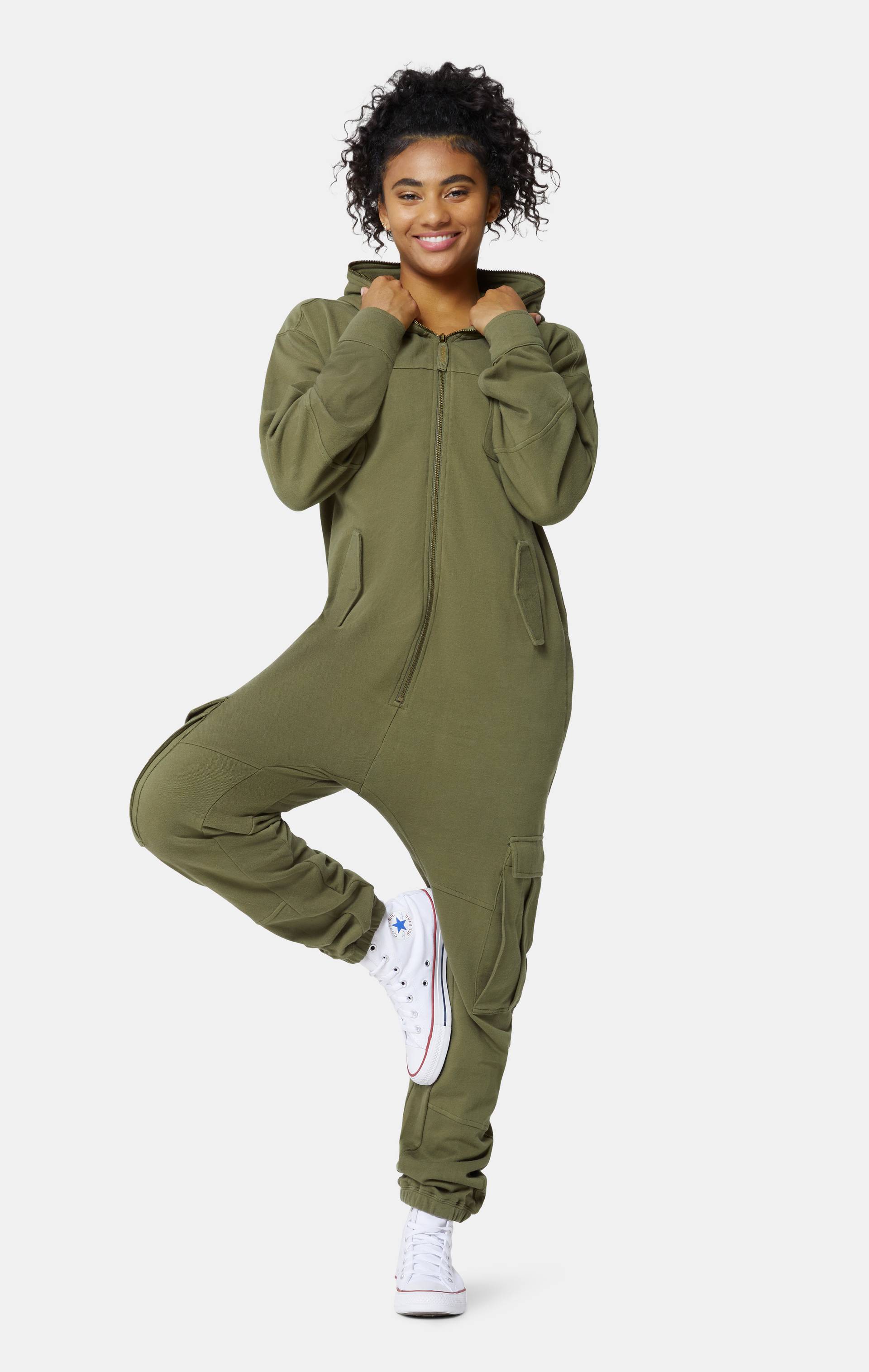 Onepiece Cargo Baggy Jumpsuit Army - 16