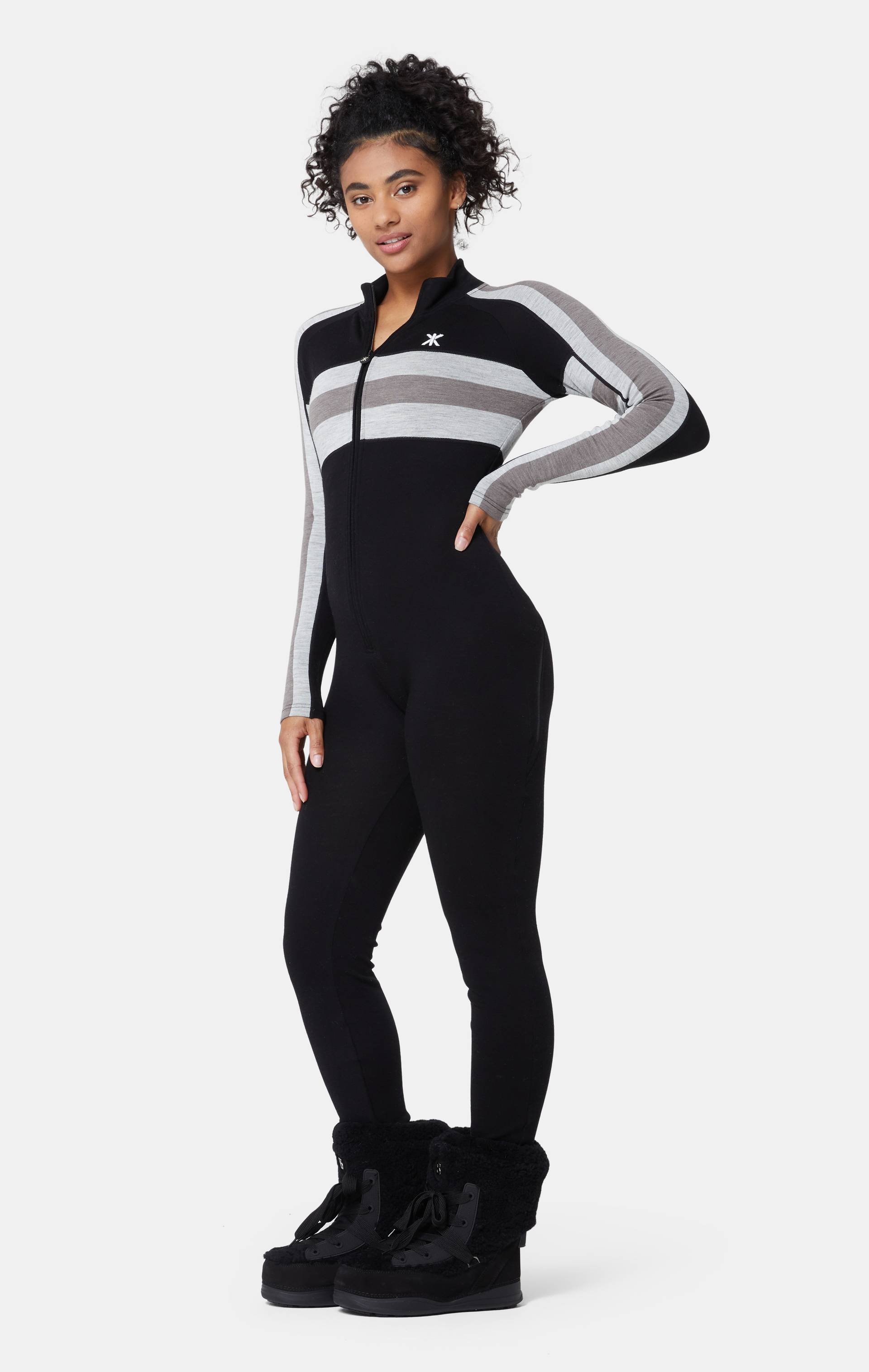 Onepiece Ski Baselayer Jumpsuit Black - 5