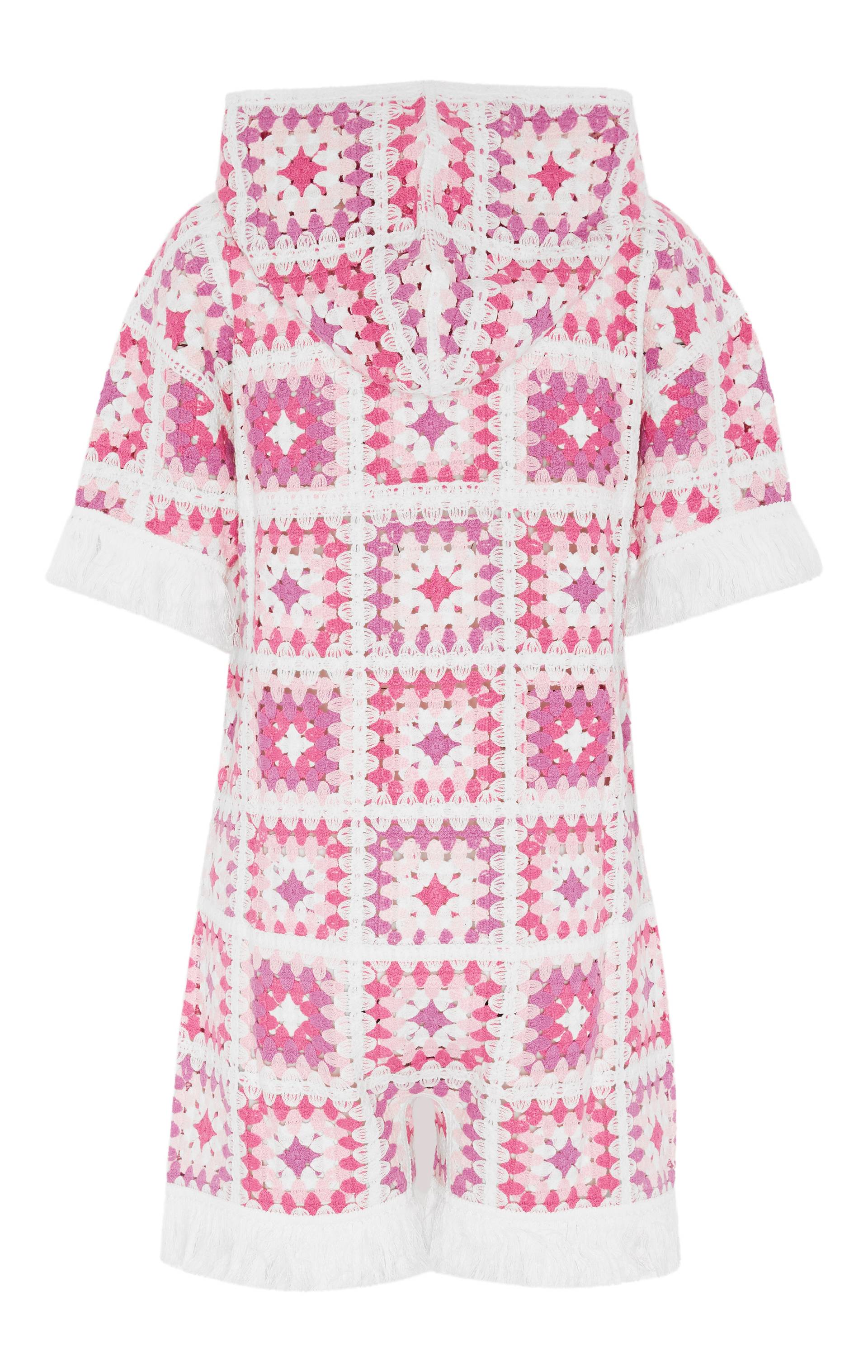 Onepiece Crochet Short Jumpsuit Pink - 2