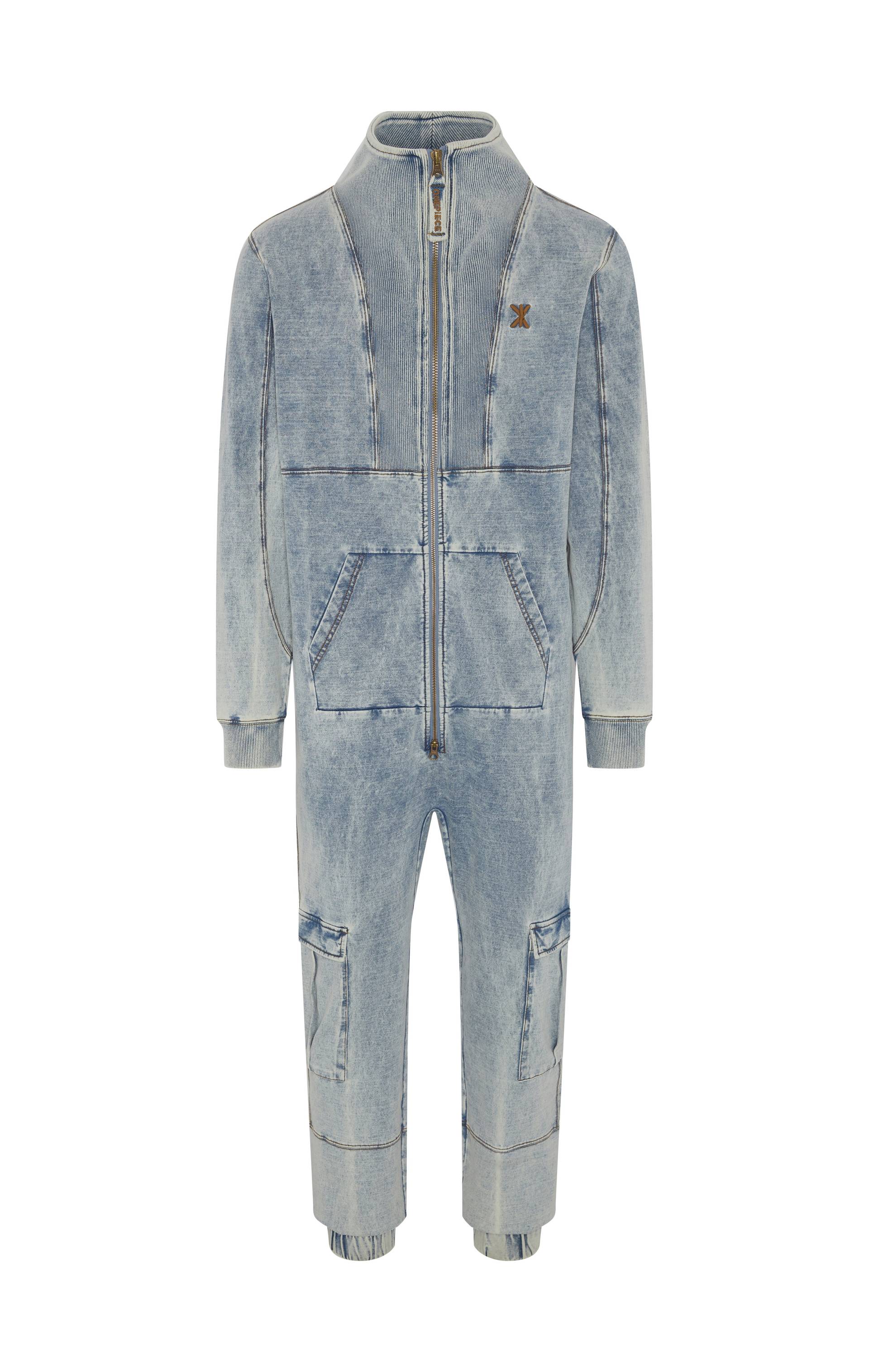 Onepiece Soft Stretch Denim Jumpsuit Blue - 1