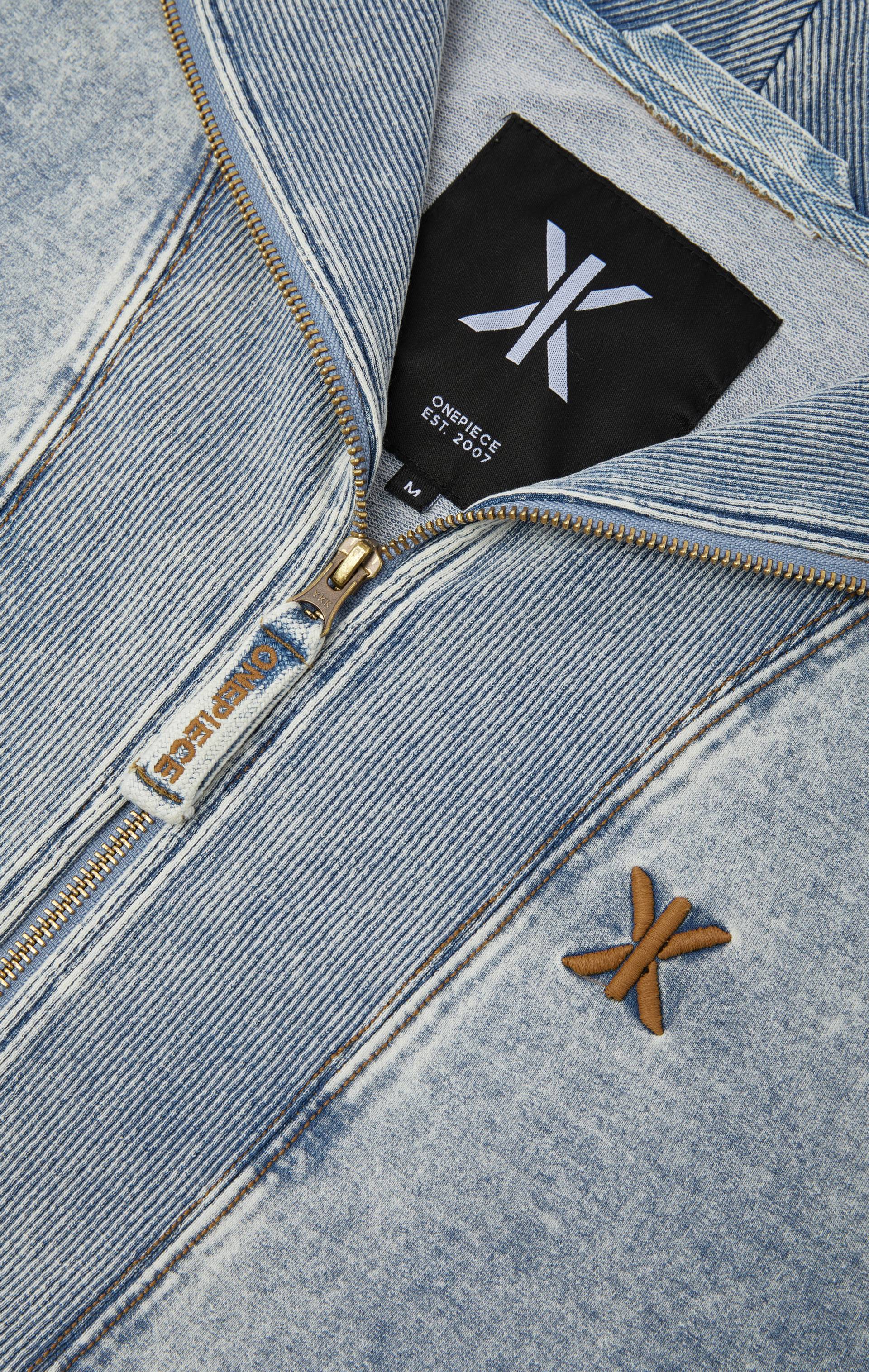 Onepiece Soft Stretch Denim Jumpsuit Blue - 6