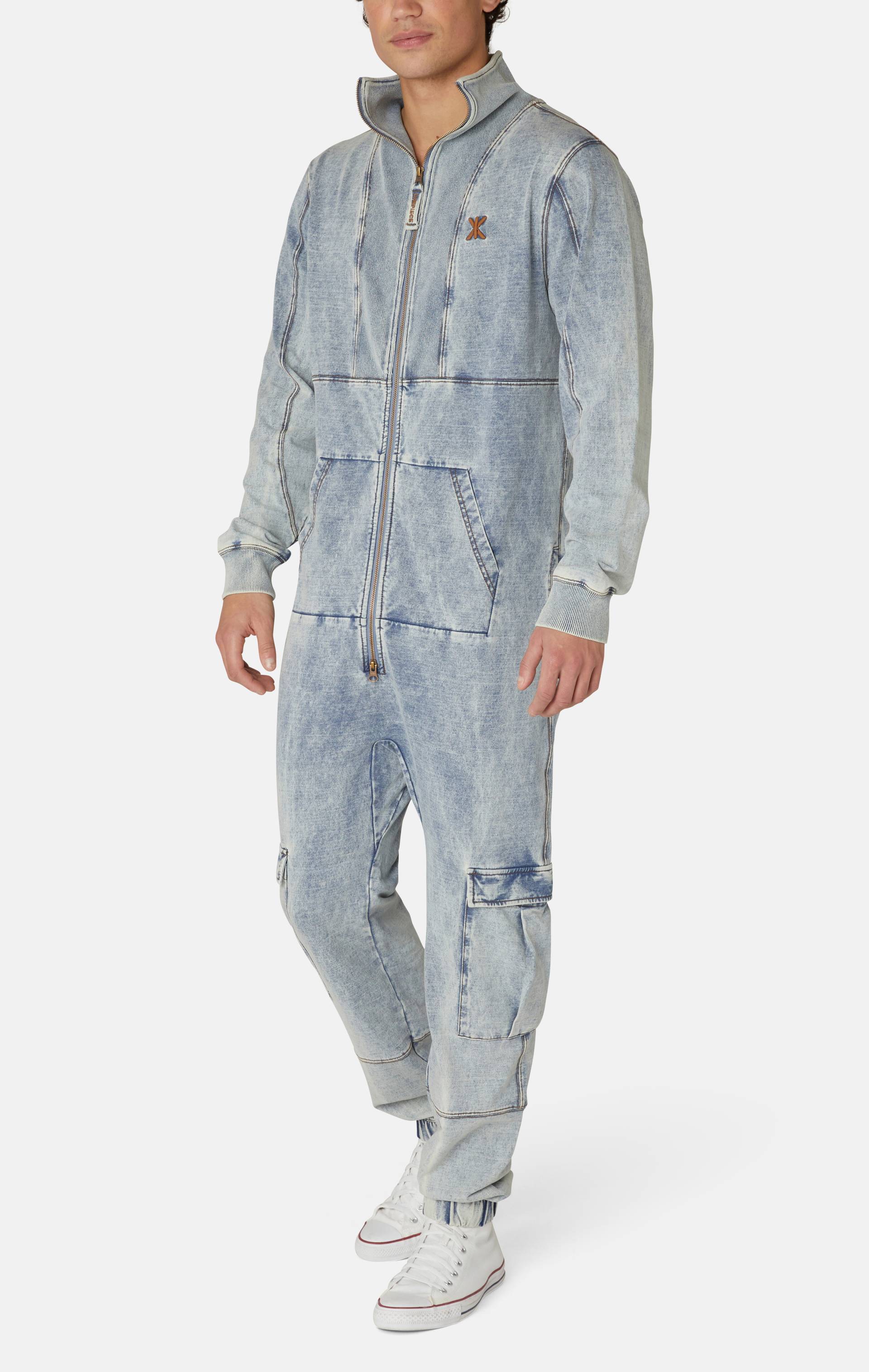 Onepiece Soft Stretch Denim Jumpsuit Blue - 2