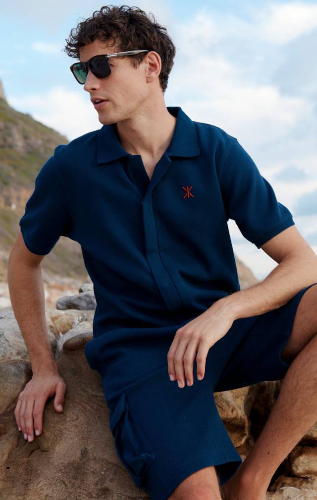 Onepiece Polo Short Jumpsuit Navy - 8