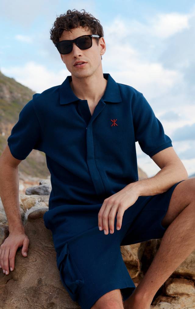 Onepiece Polo Short Jumpsuit Navy - 5