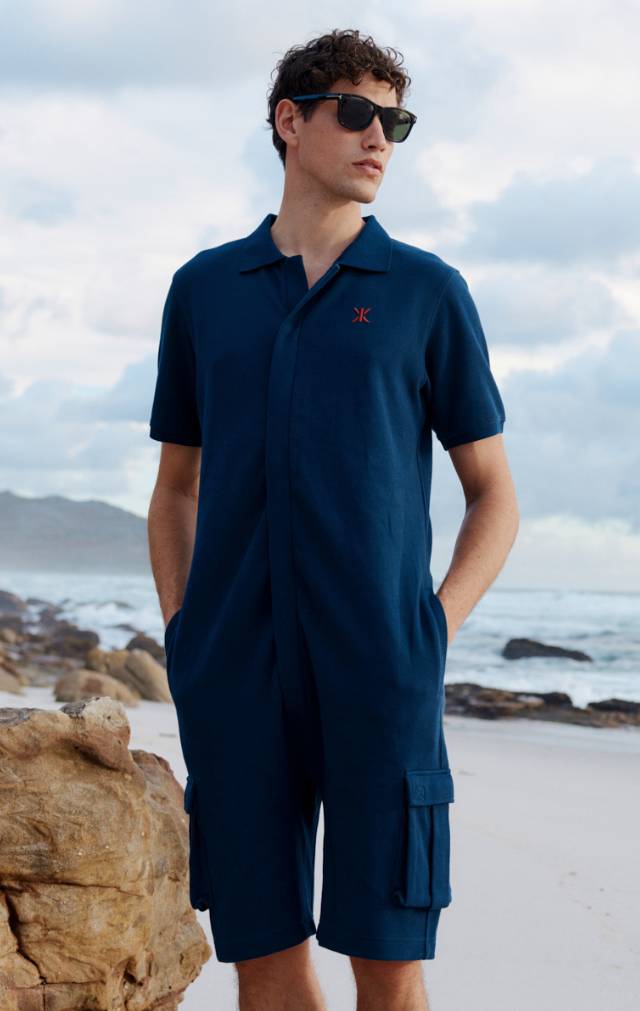 Onepiece Polo Short Jumpsuit Navy - 6