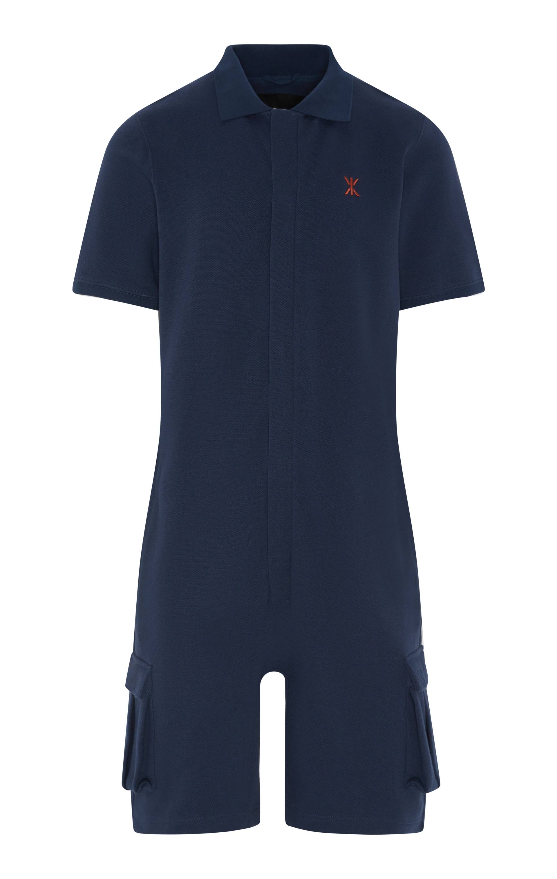 Onepiece Polo Short Jumpsuit Navy - 1