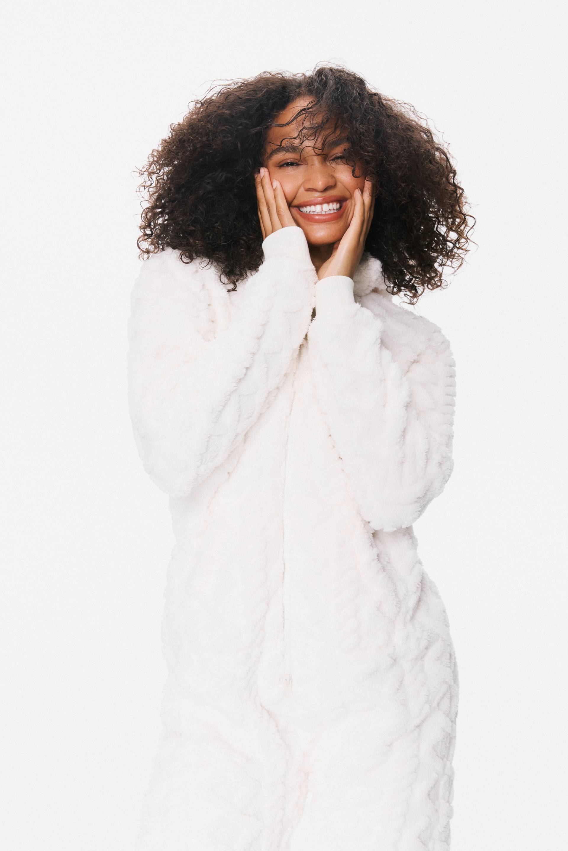 Onepiece Puppy Cable Jumpsuit Off White - 13