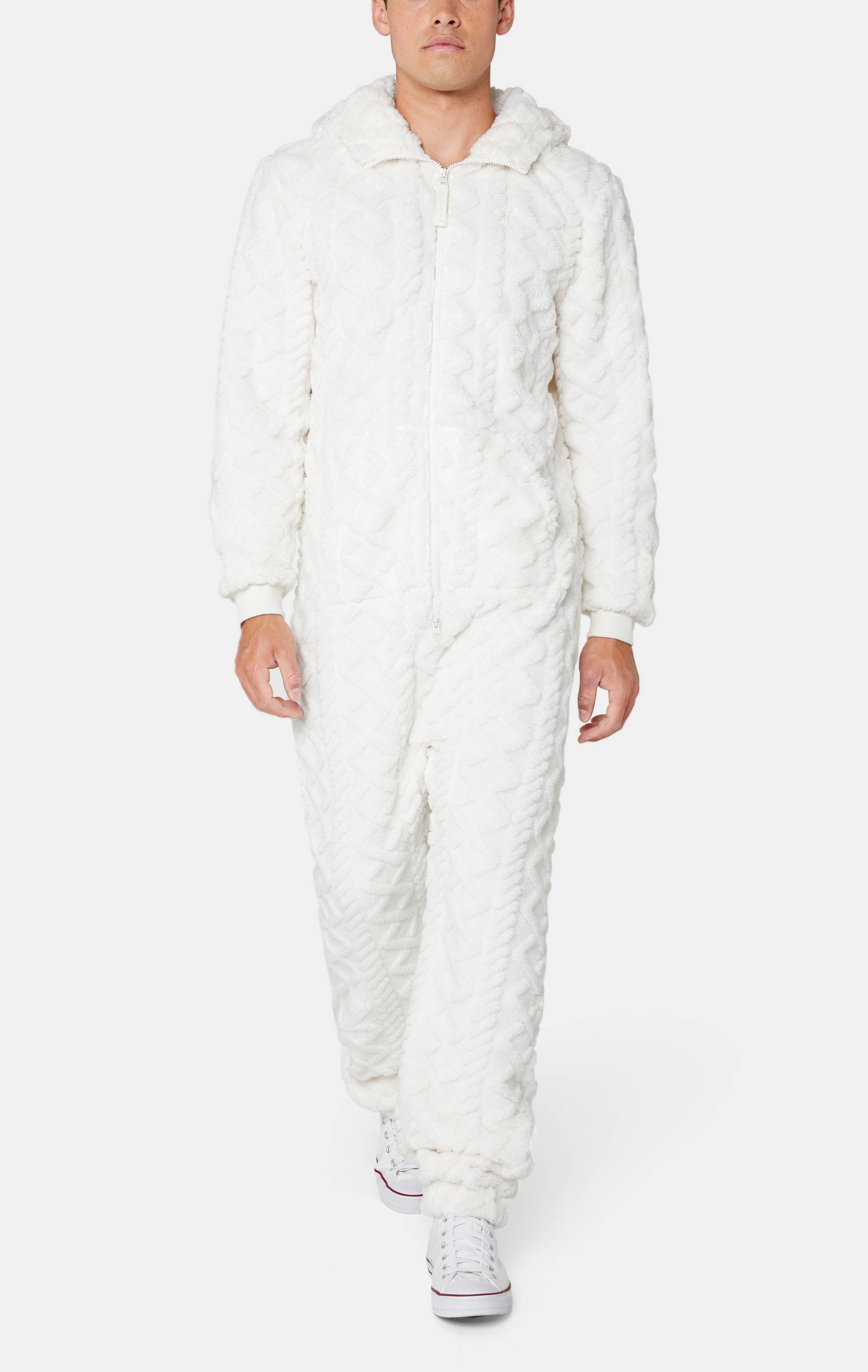 Onepiece Puppy Cable Jumpsuit Off White - 4