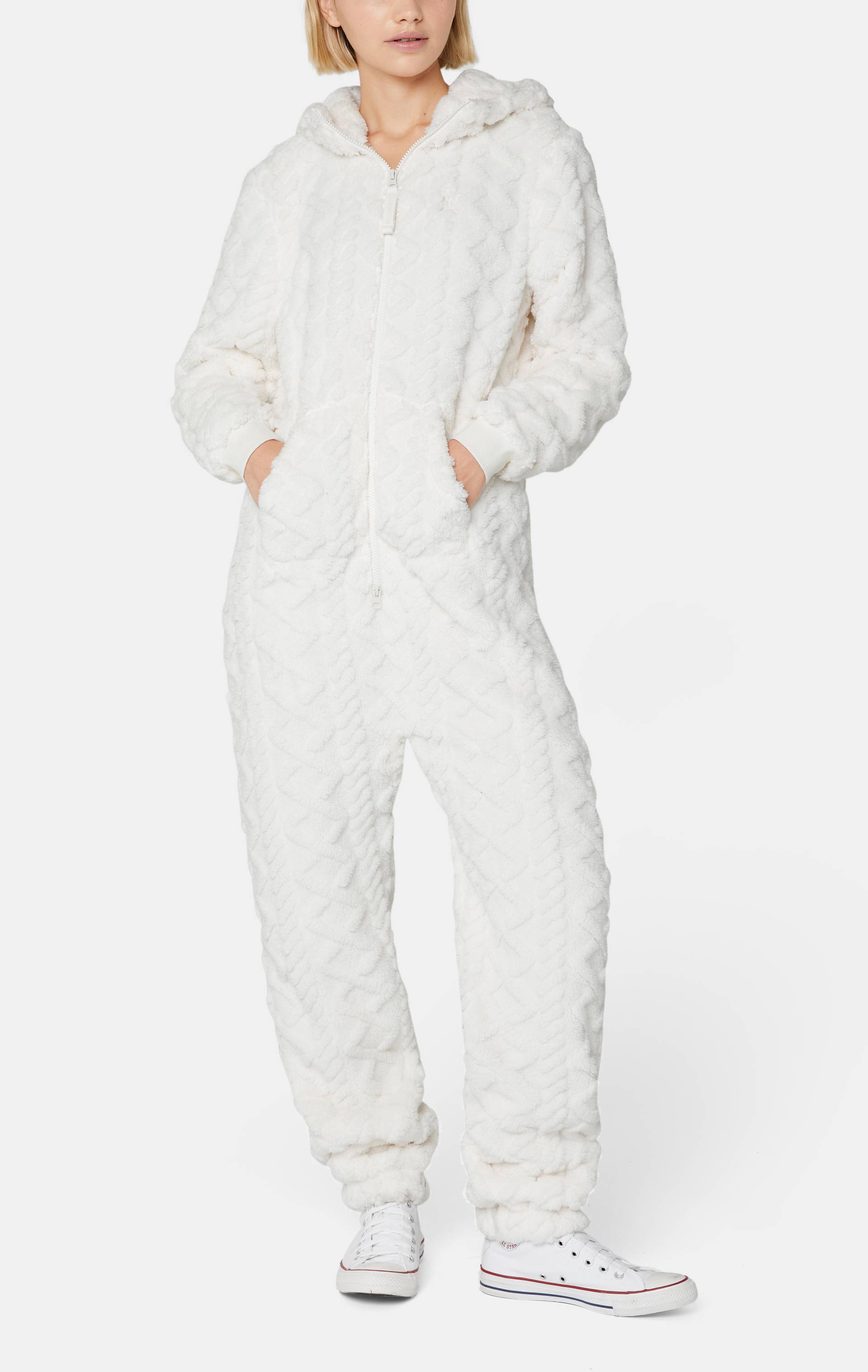 Onepiece Puppy Cable Jumpsuit Off White - 6