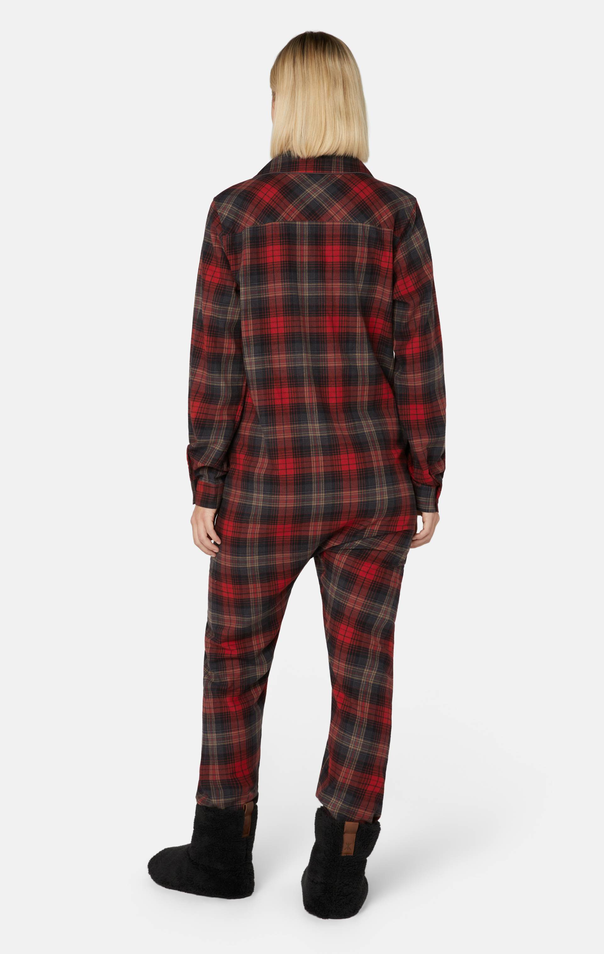 Onepiece The Checked Pyjamas Jumpsuit Red - 5