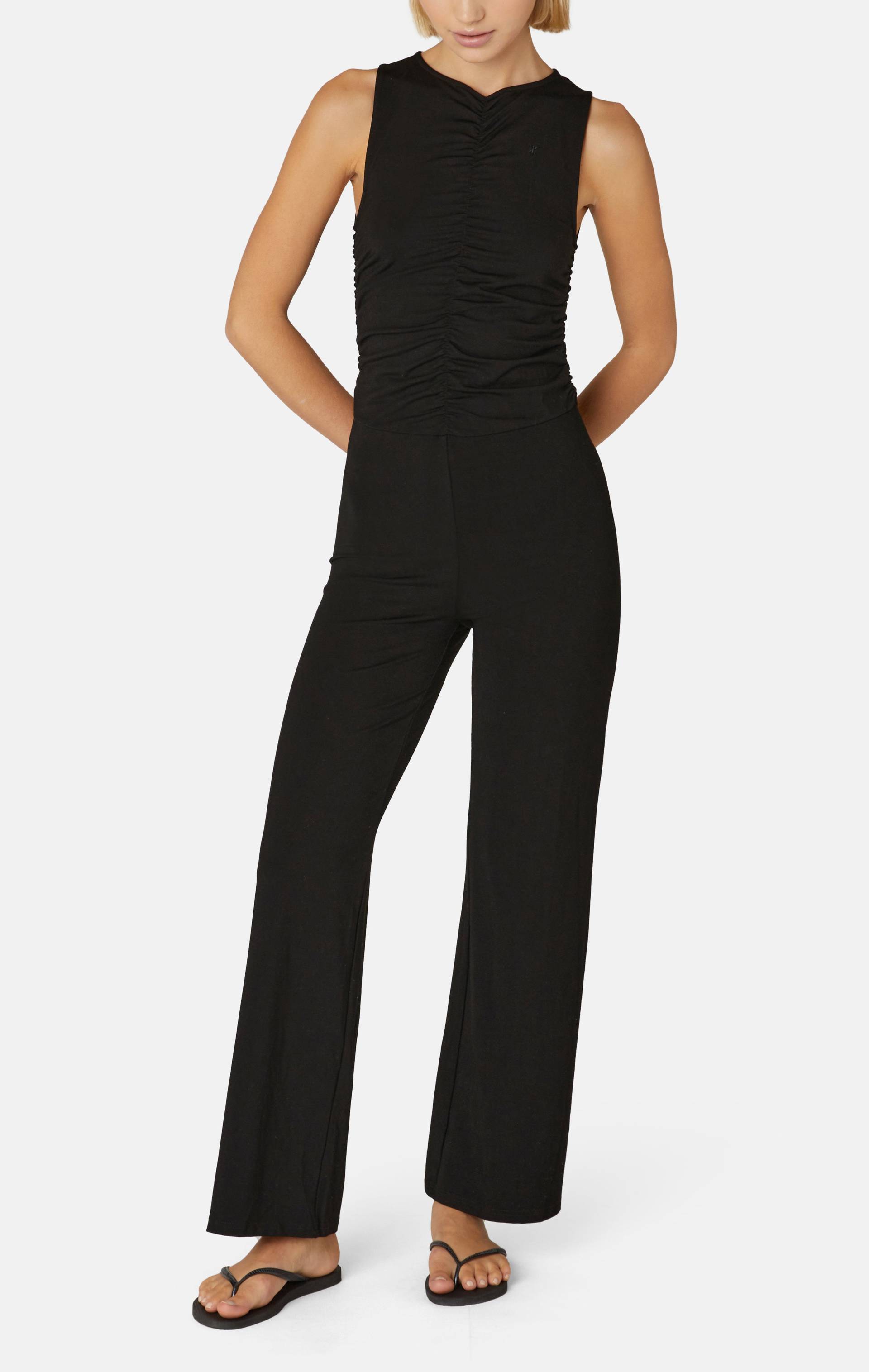 Onepiece Smooth Female Jumpsuit Black - 2