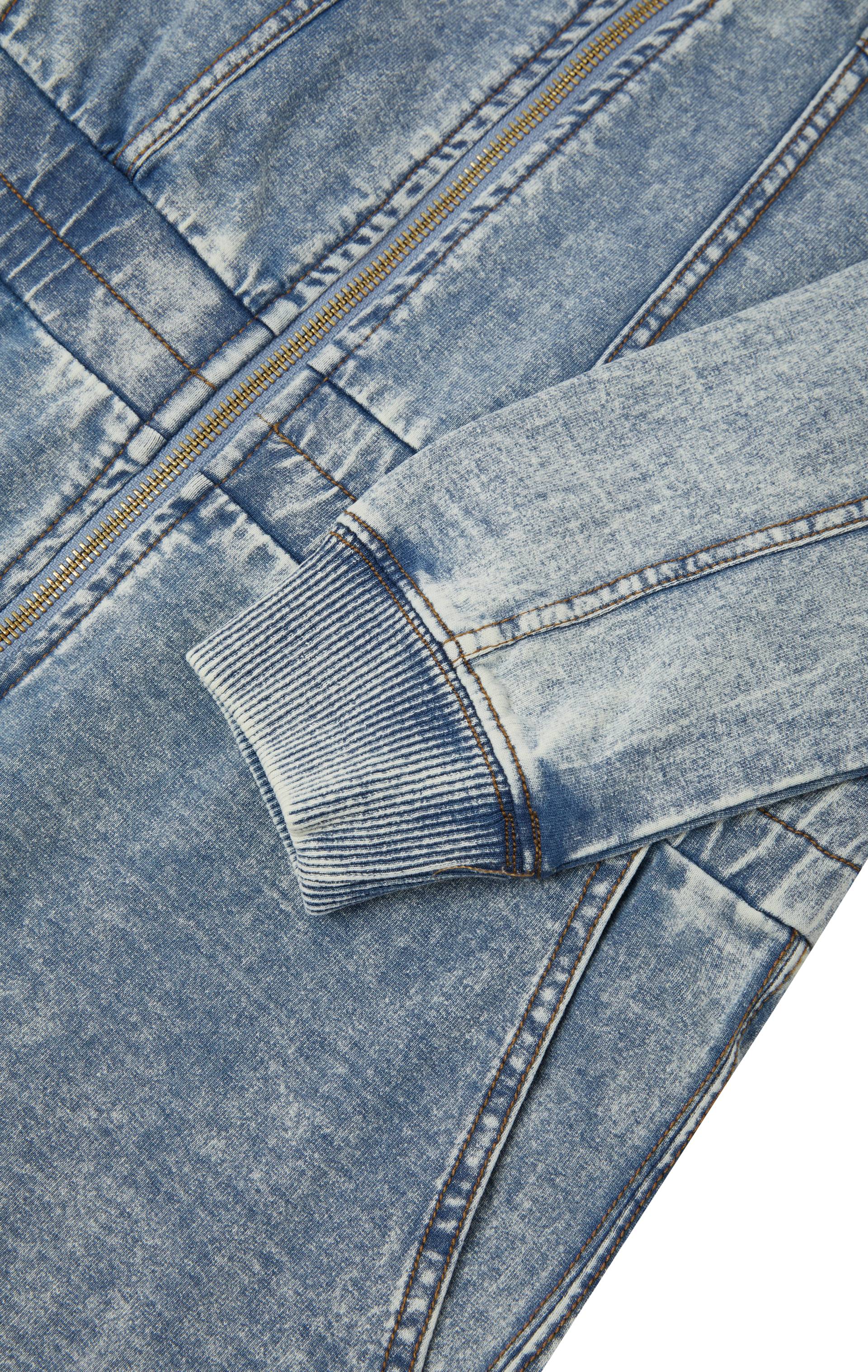 Onepiece Denim Loose Female Jumpsuit Light Blue - 5