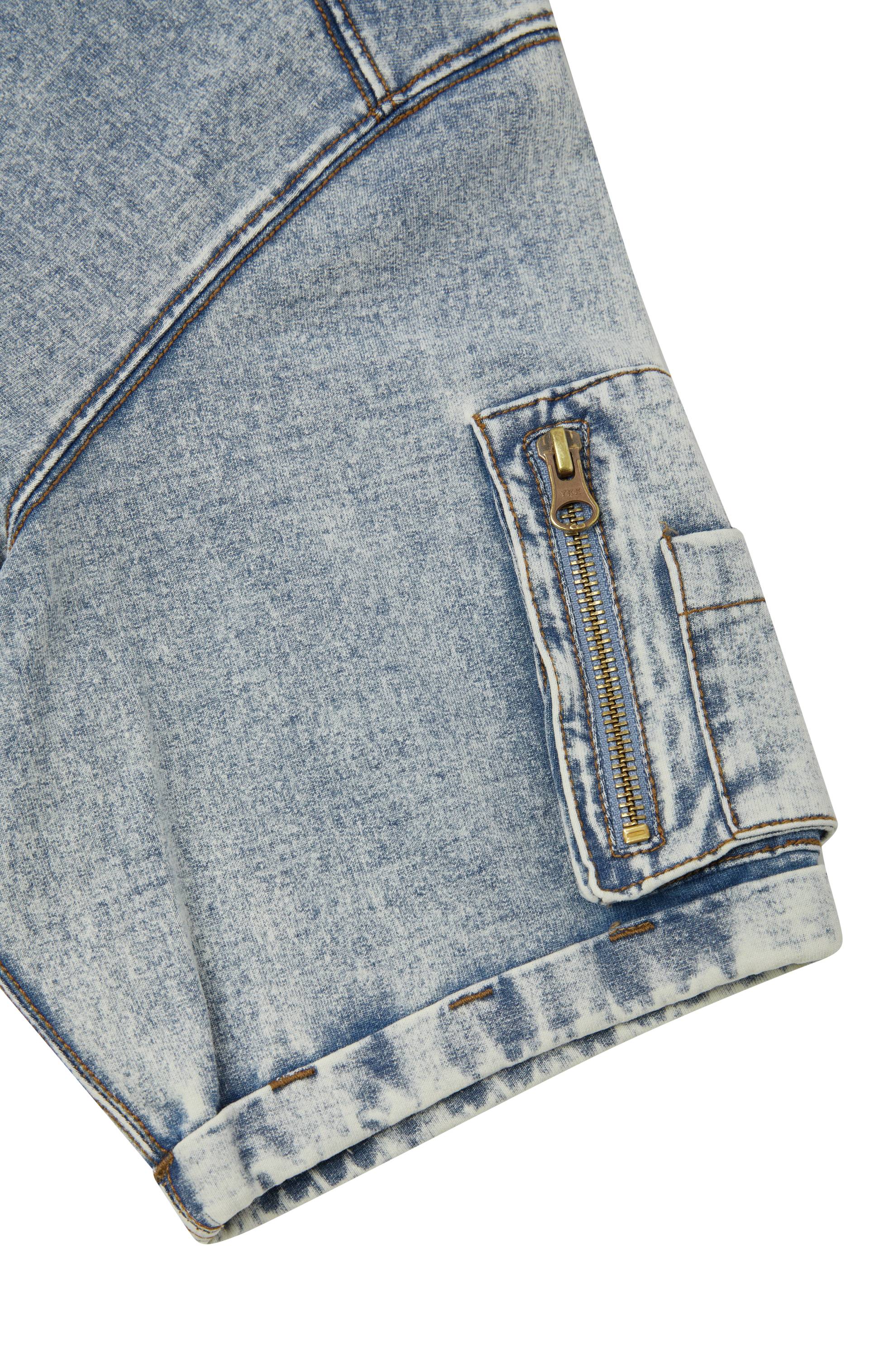 Onepiece Soft Denim Short Jumpsuit Light Blue - 7