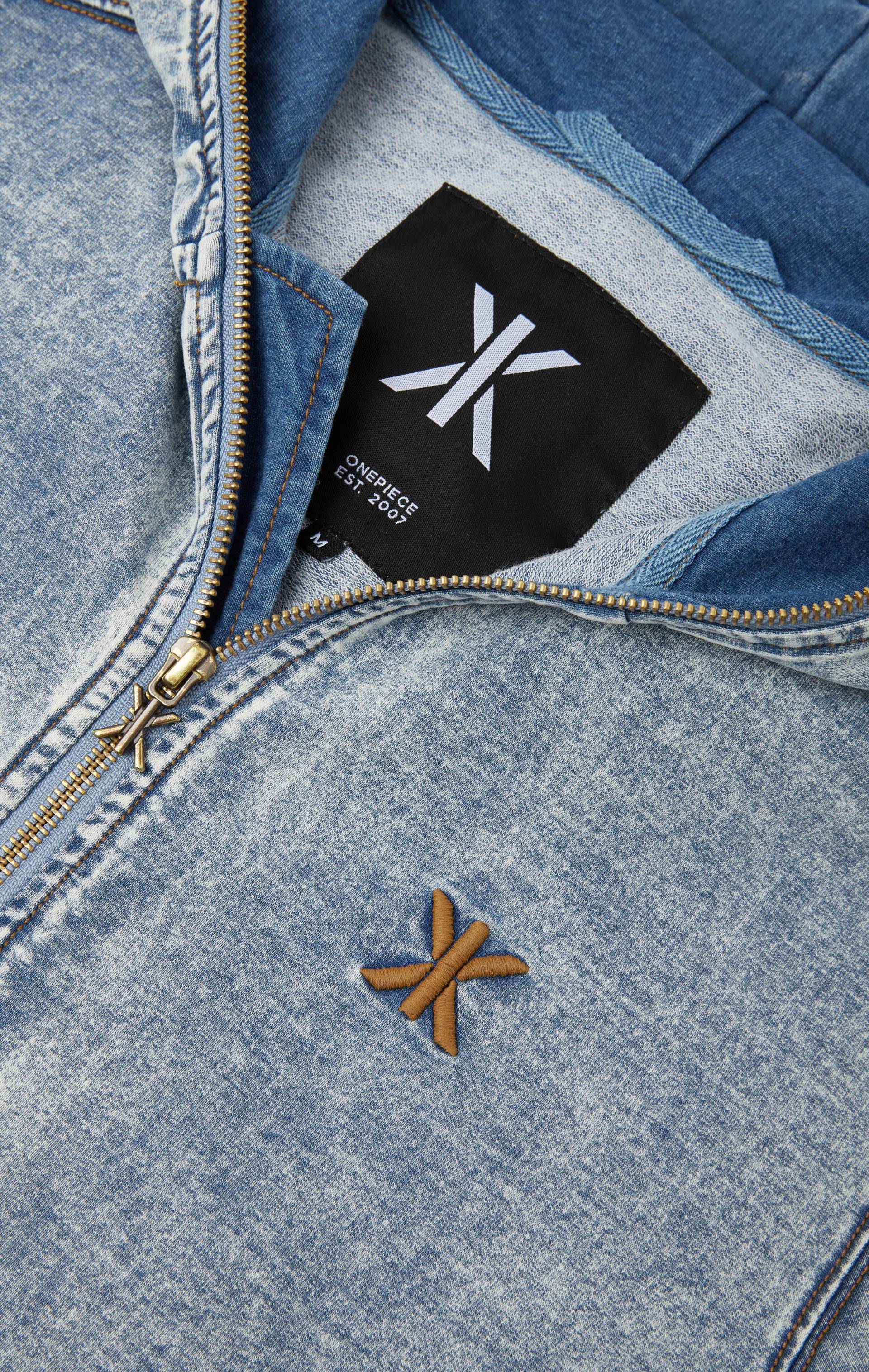 Onepiece Soft Denim Short Jumpsuit Light Blue - 6
