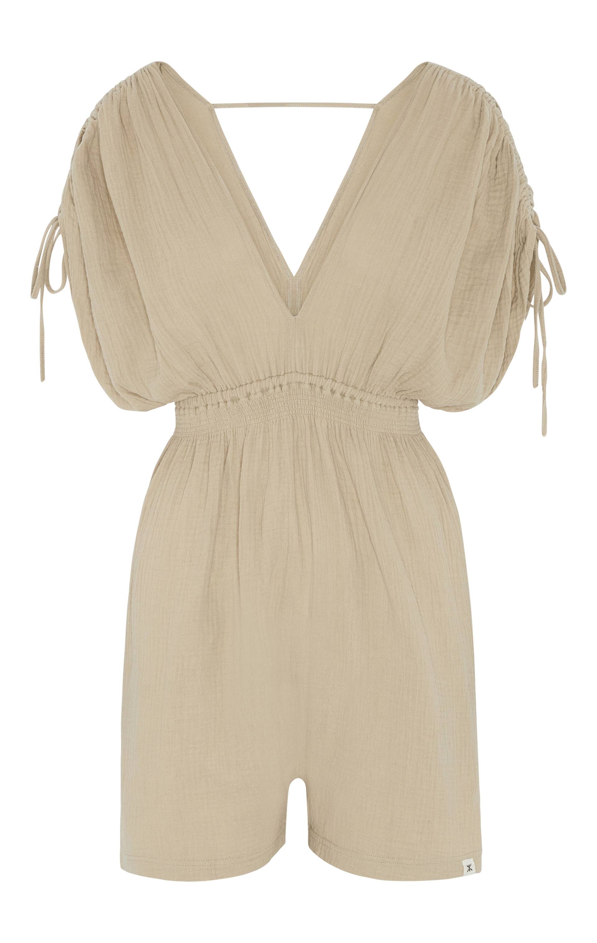 Onepiece Boho Female Jumpsuit Light Beige - 1